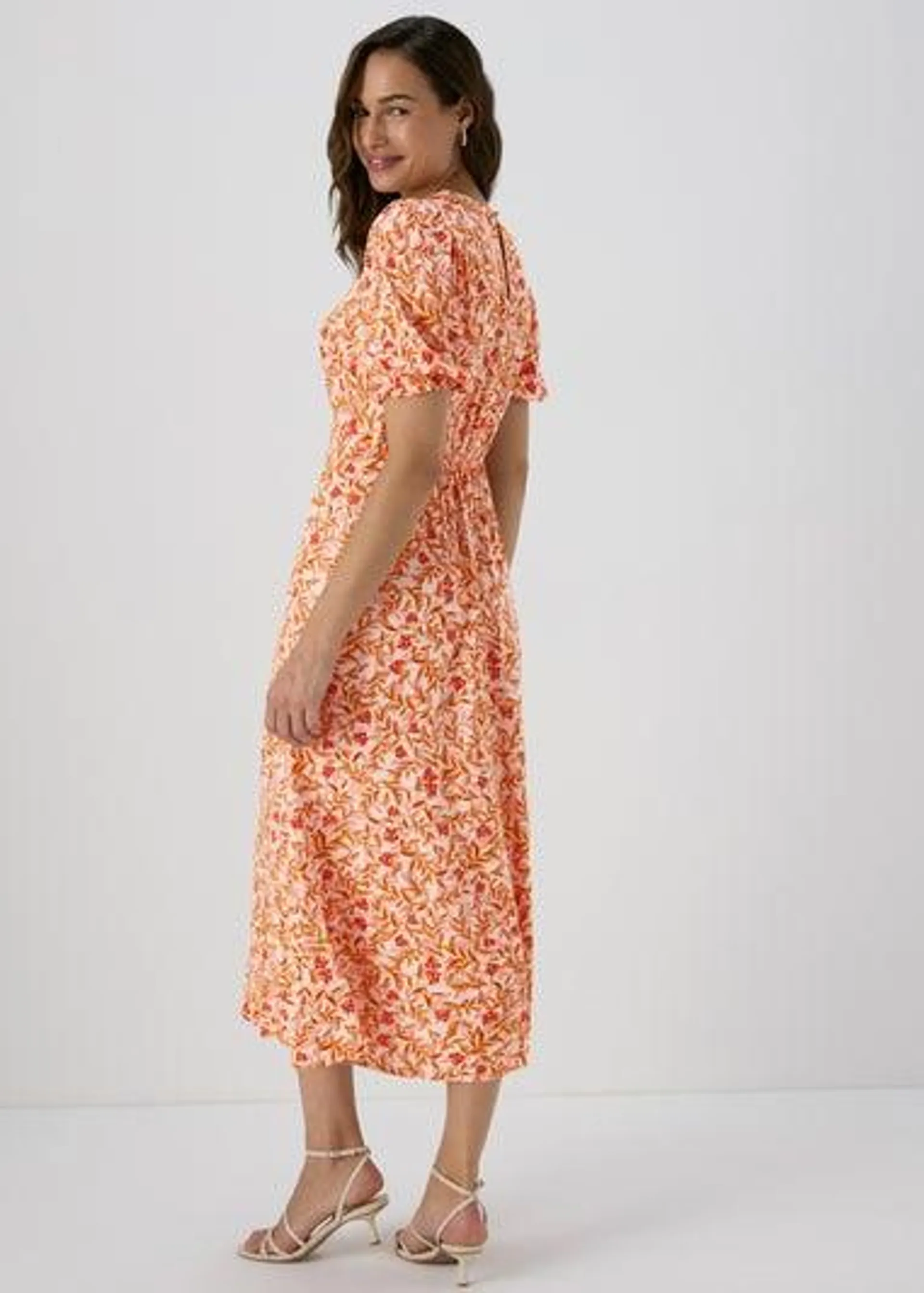 Et Vous Pink Floral Midi Tea Dress