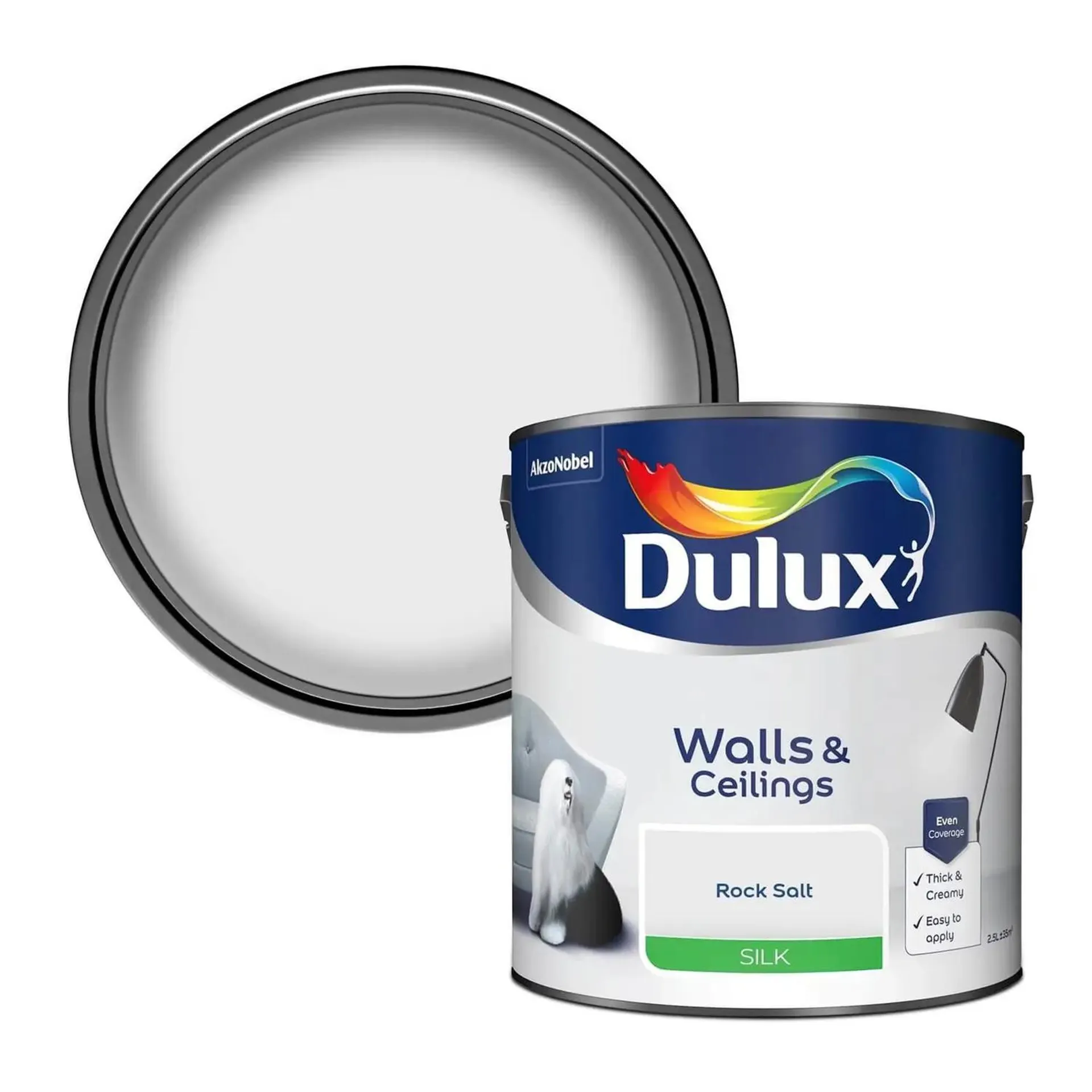 Dulux Silk Emulsion Paint Rock Salt - 2.5L