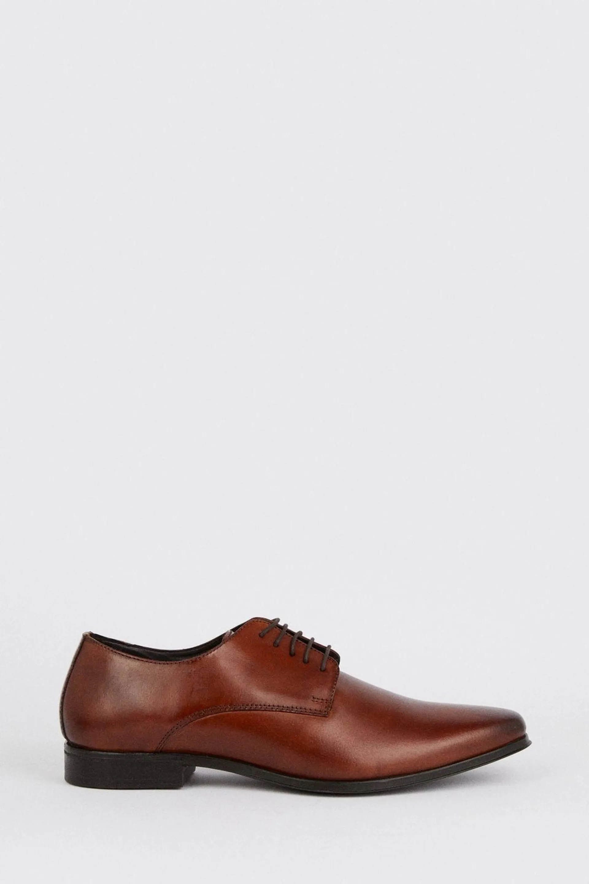 Tan Leather Smart Derby Shoes
