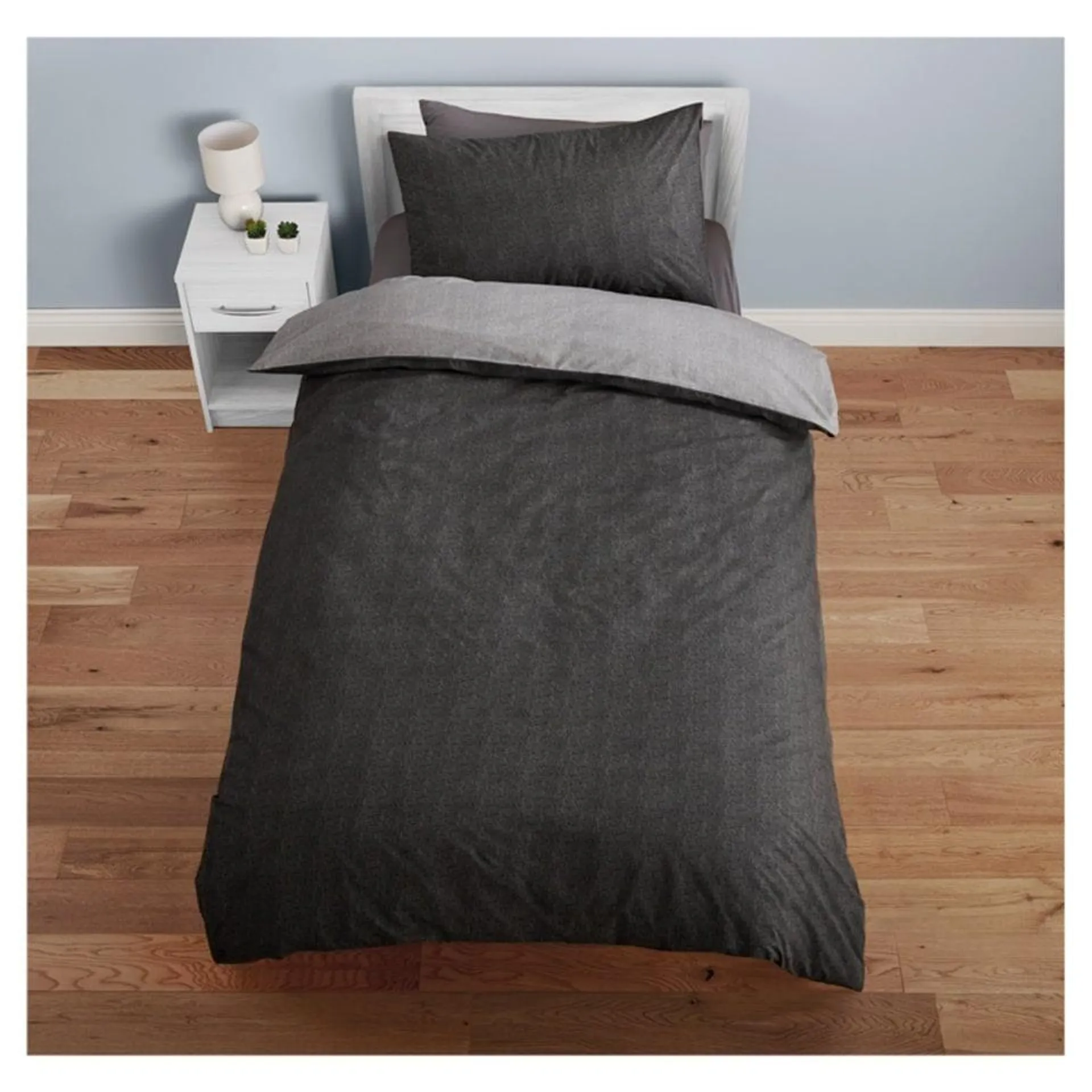 F&F Home Bedding Poly Cotton Fitted Sheet Grey King