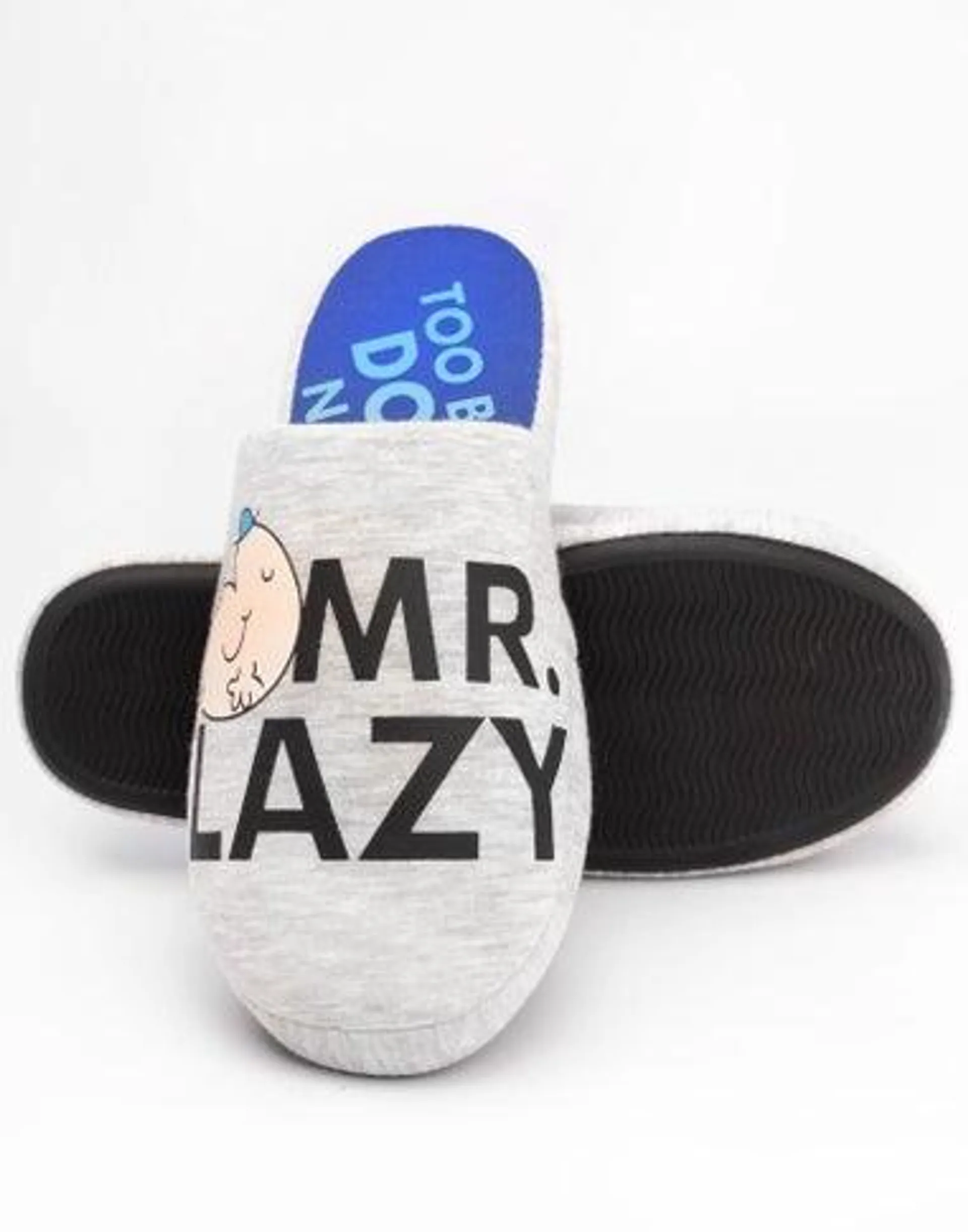 Mr. Men Grey Mr Lazy Mule Slippers