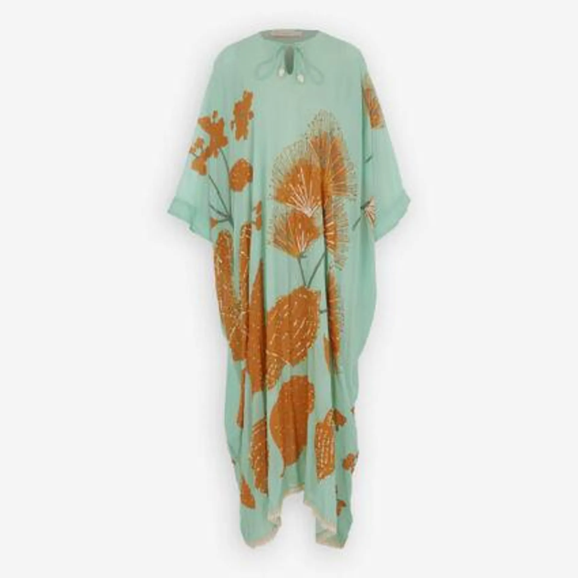 Blue & Orange Beaded Kaftan