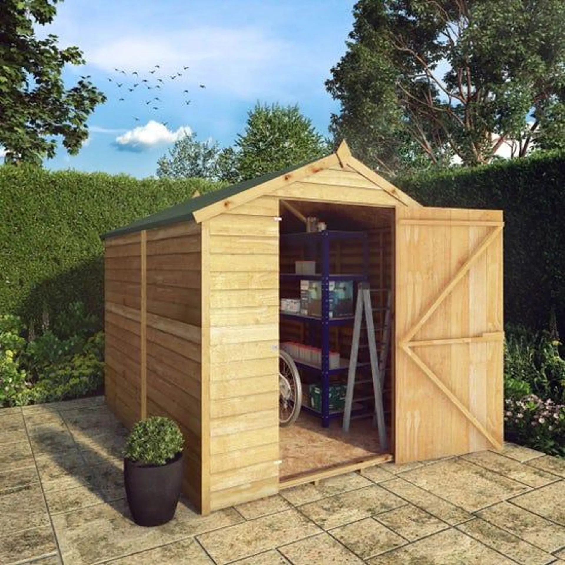 Mercia Overlap Apex Windowless Single Door Value Shed - 8 x 6ft