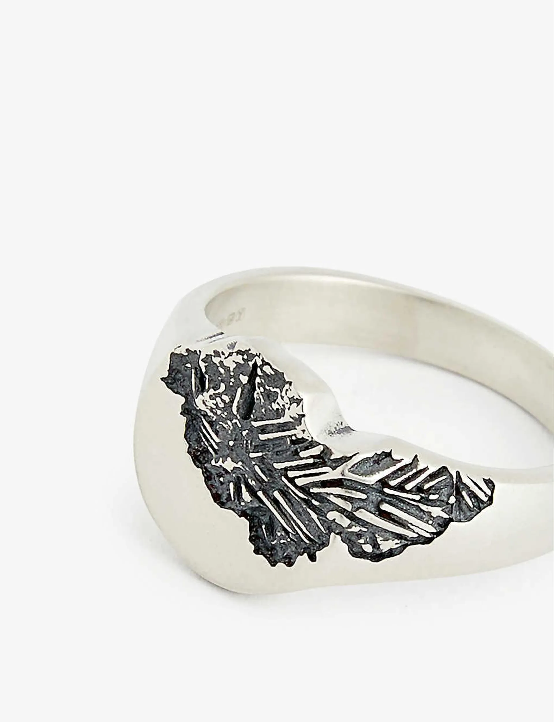 SERGE DENIMES Erode engraved sterling-silver signet ring