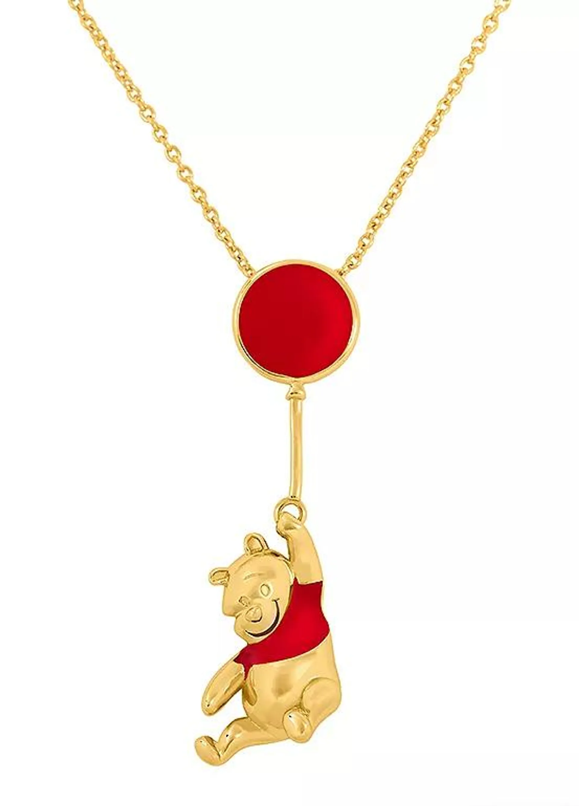 Disney Winnie The Pooh Red & Gold Coloured Floating Balloon Necklace