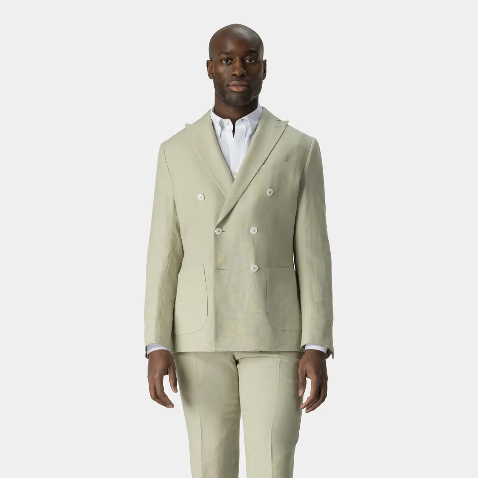 Sage green three-piece suit