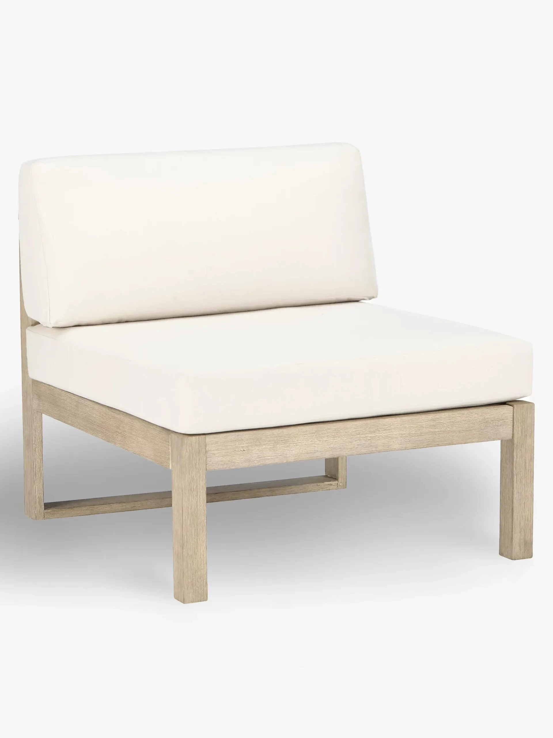 St Ives Single Modular Garden Lounge Chair Section, FSC-Certified (Eucalyptus Wood), Natural