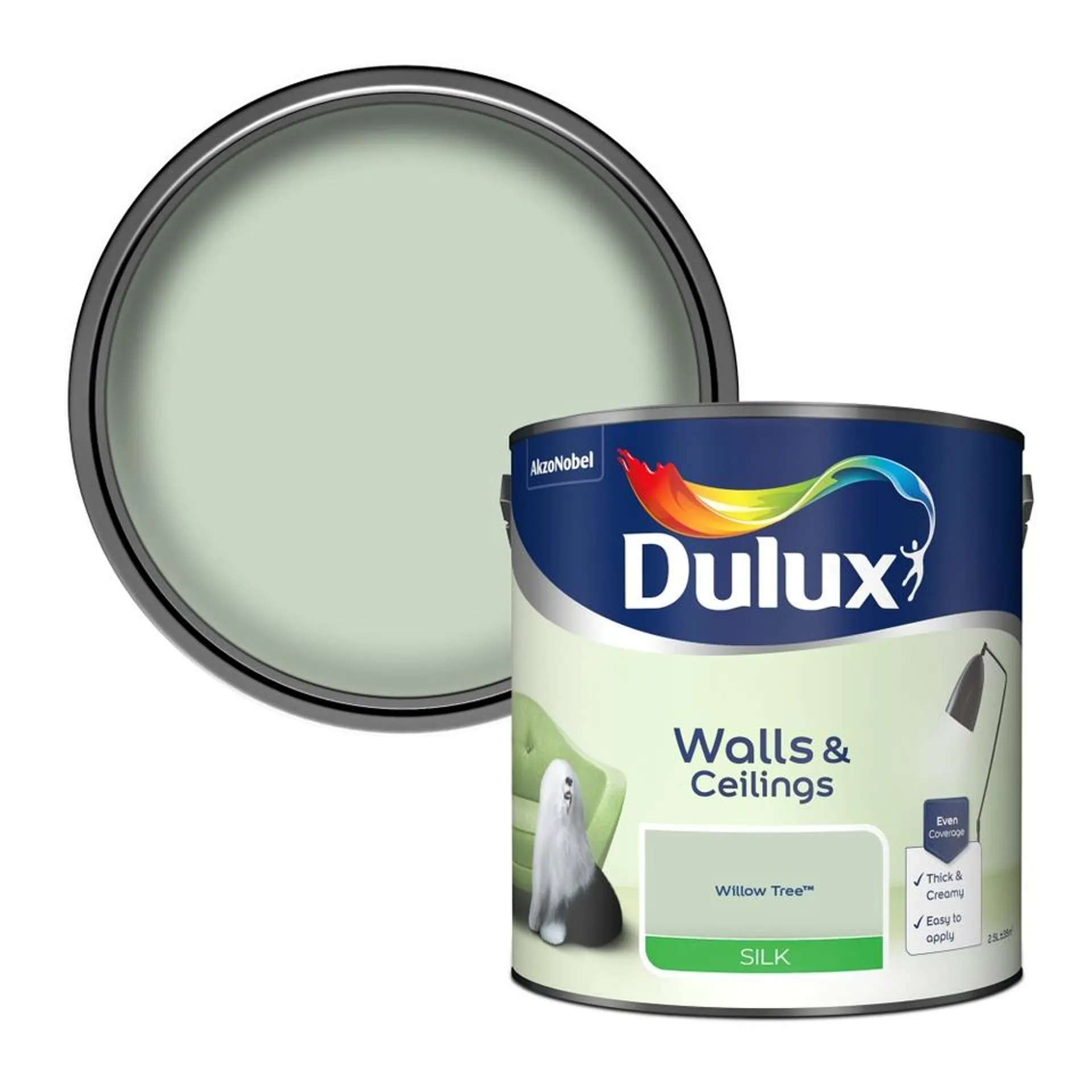 Dulux Silk Emulsion Paint Willow Tree - 2.5L