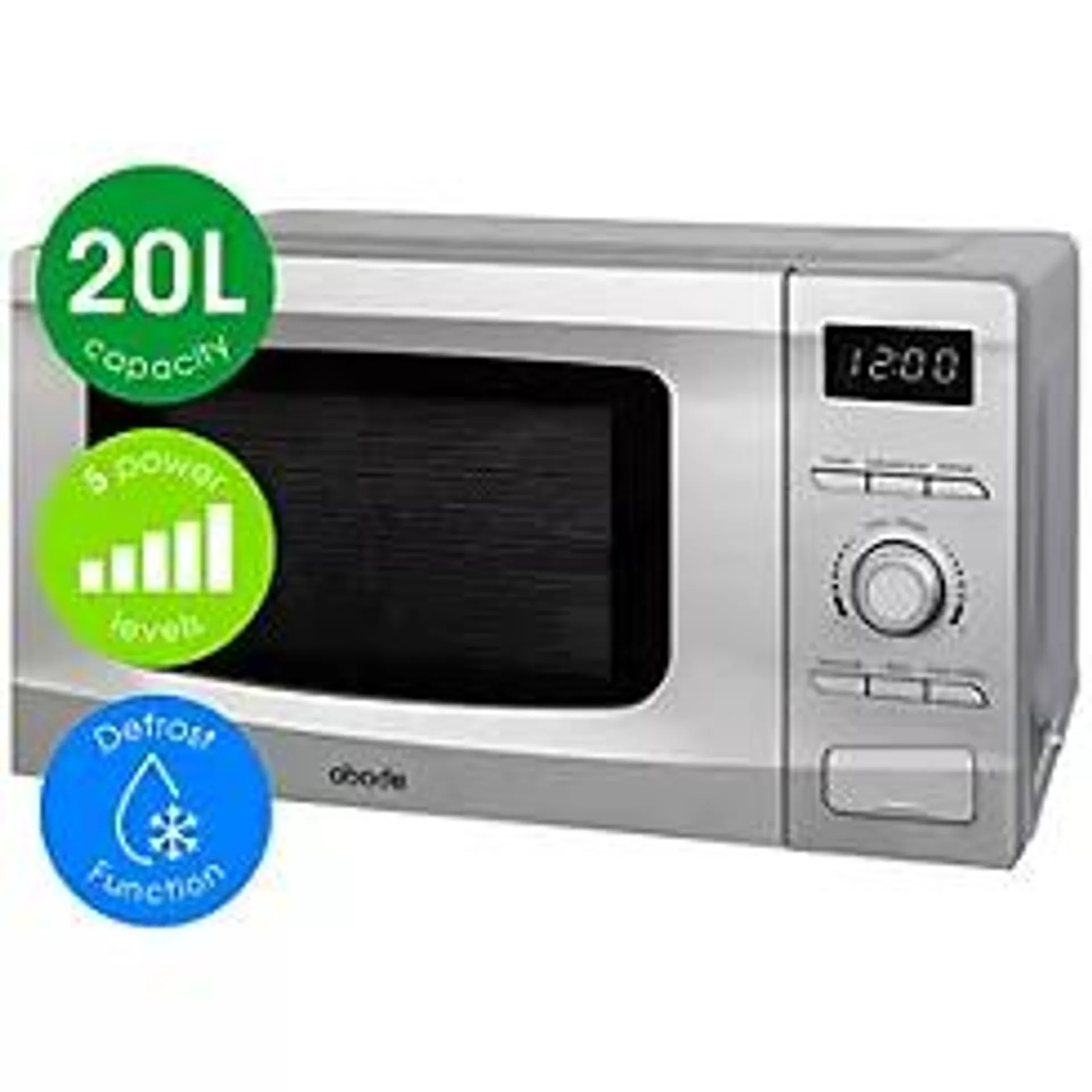 Abode 20L Digital Microwave AMD2002S - Silver