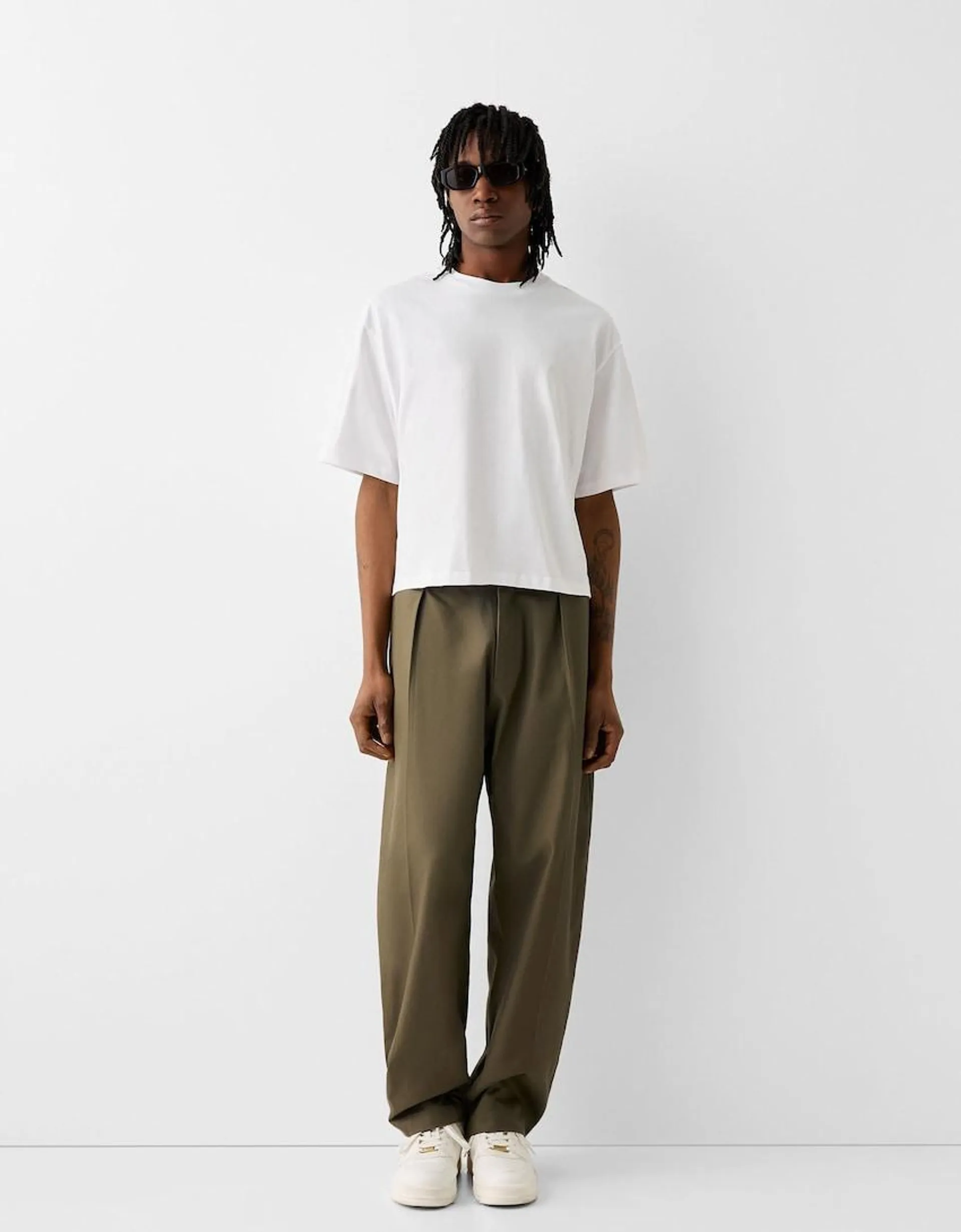 Tailored lyocell blend balloon trousers