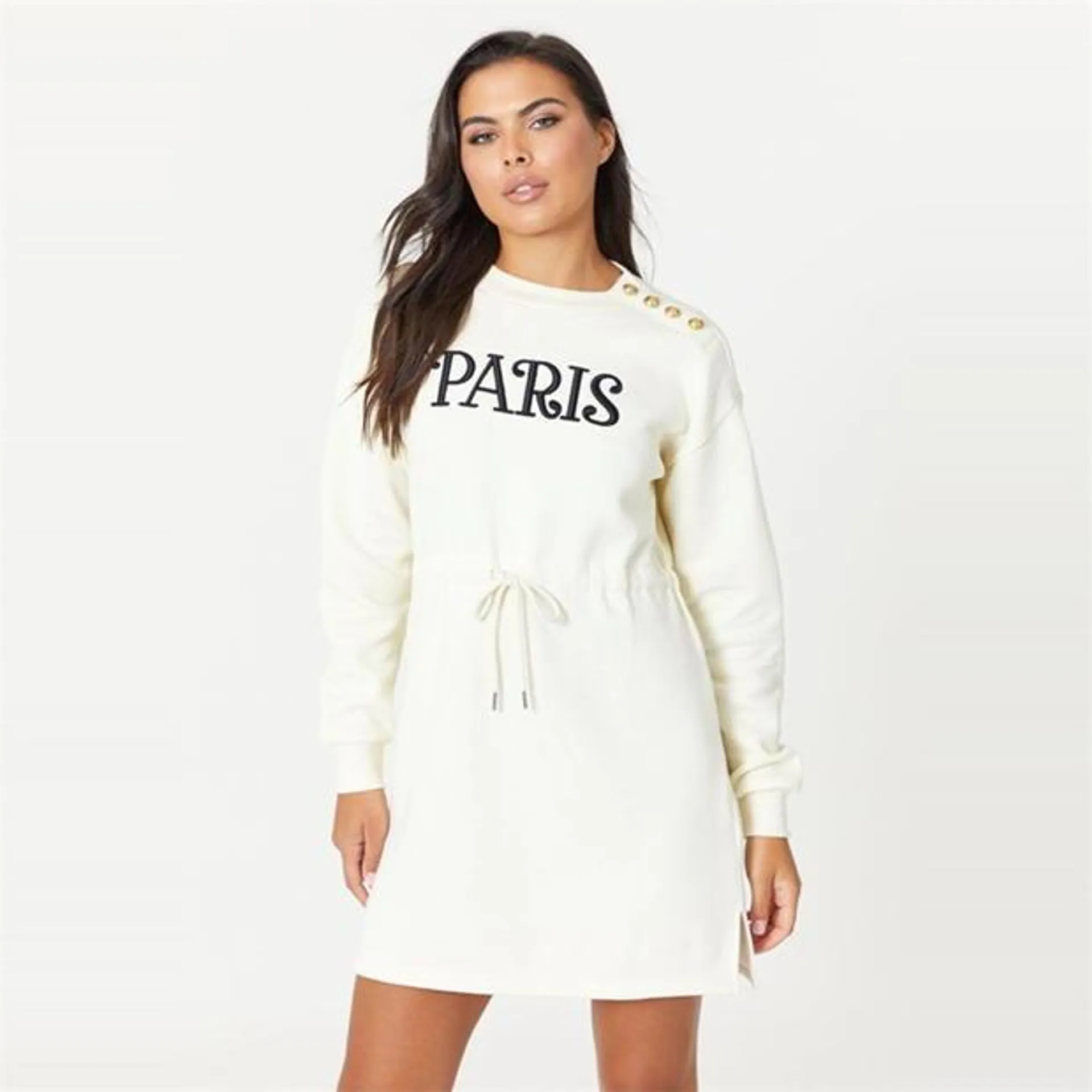 You Paris Slogan Sweat Dress