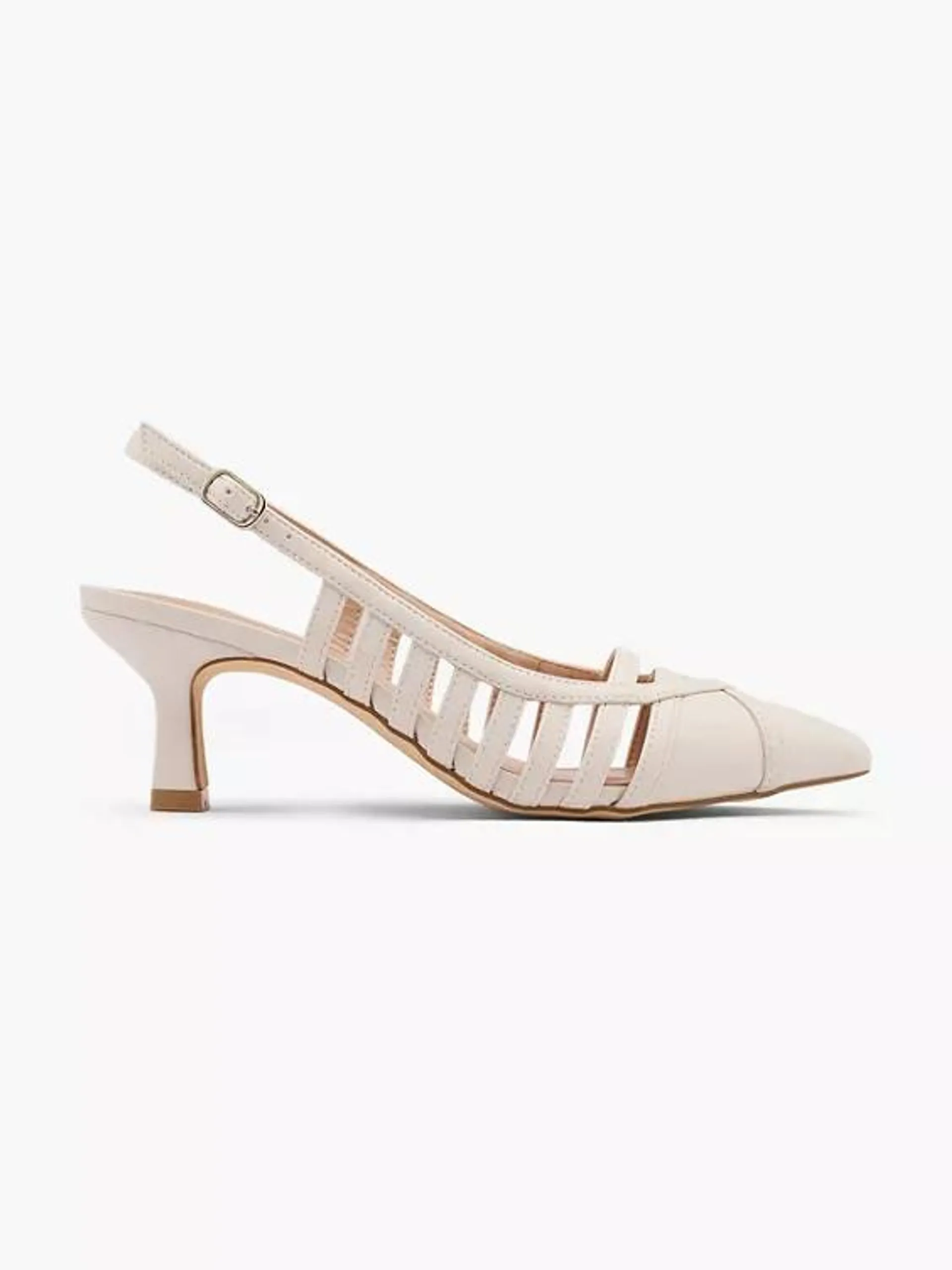 Nude Cut Out Slingback Heel