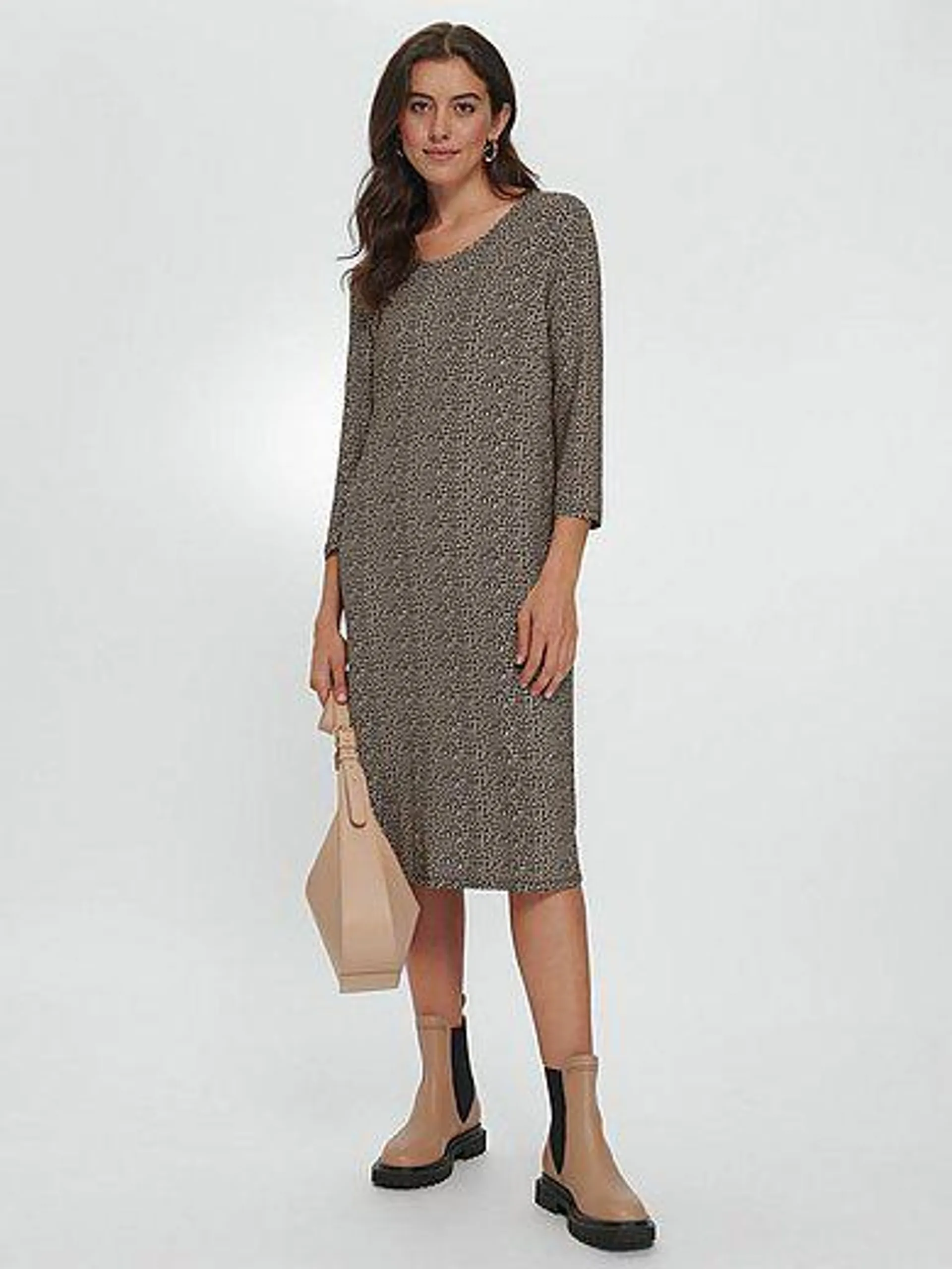 Jersey dress with 3/4-length sleeves