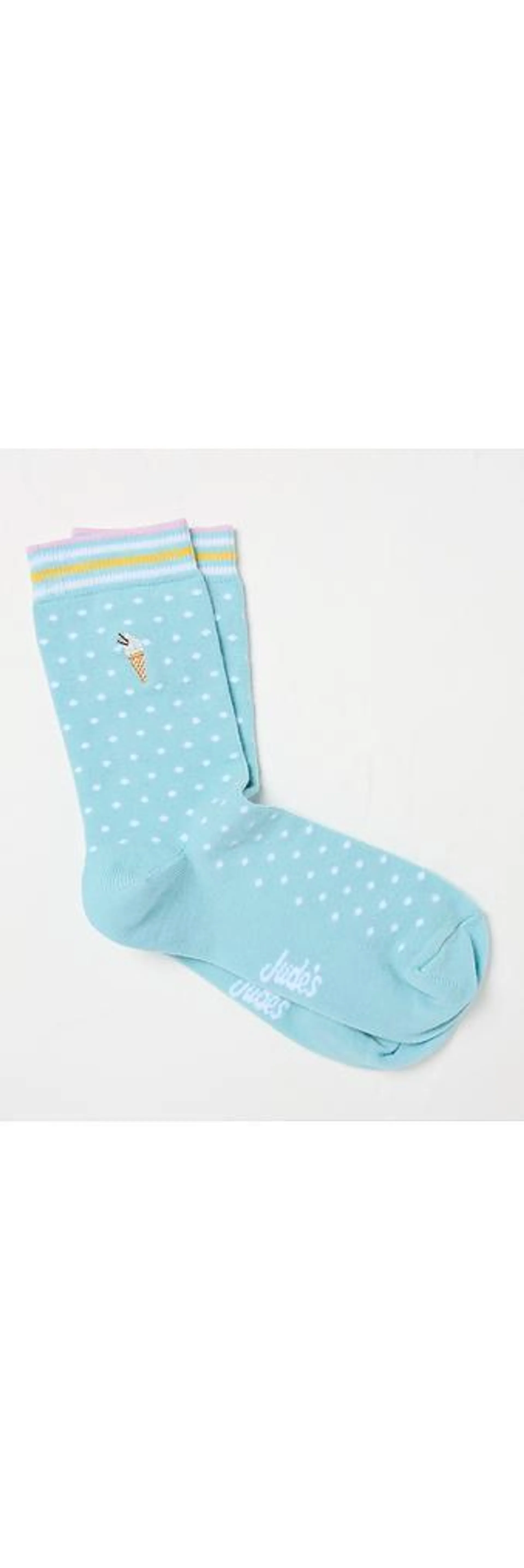 Jude's 1 Pack Ice Cream Embroidered Socks