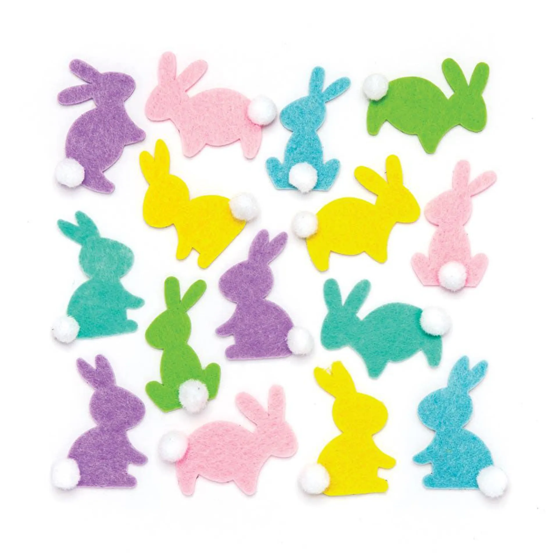 Bunny Pom Pom Felt Stickers