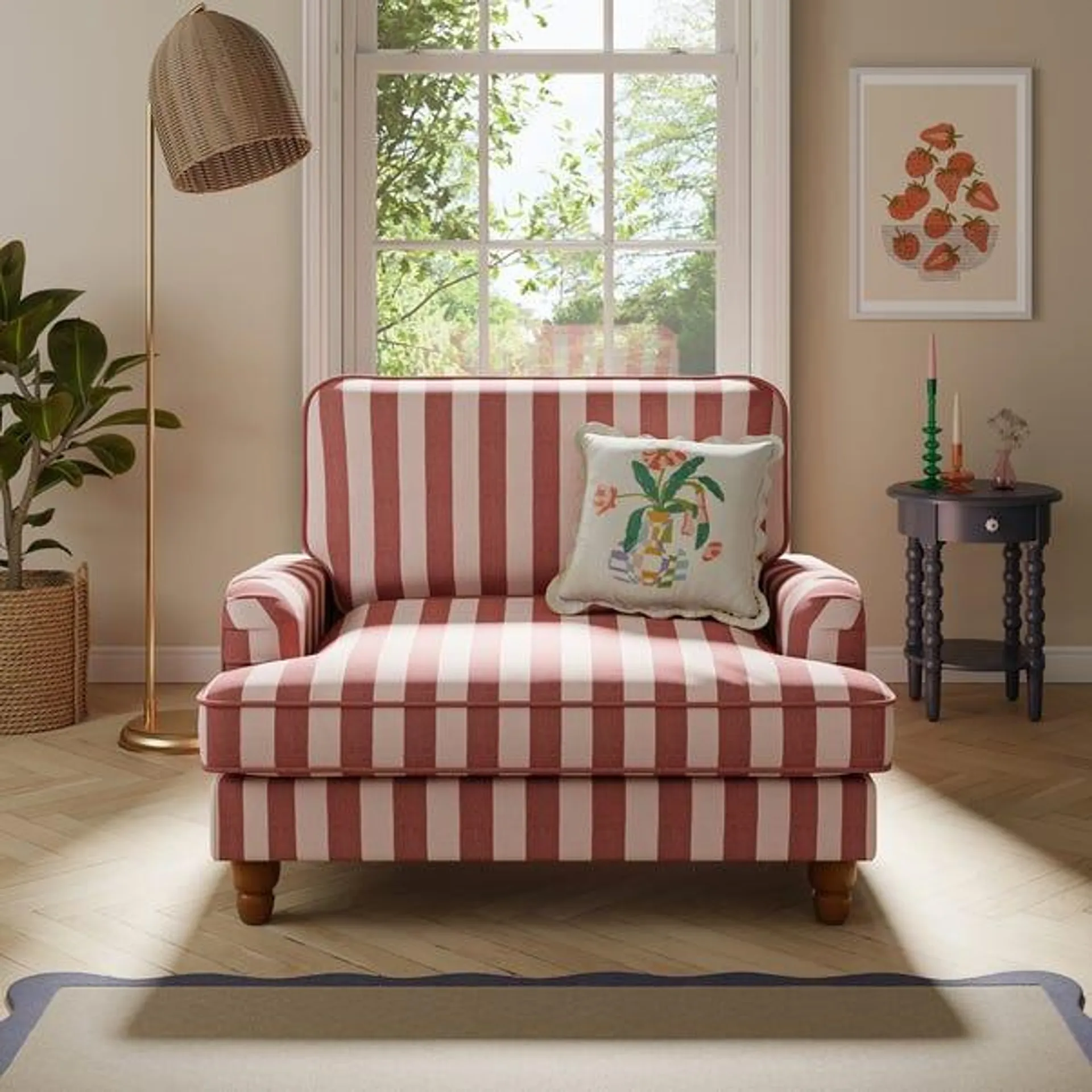 Beatrice Two Tone Woven Stripe Snuggle Chair