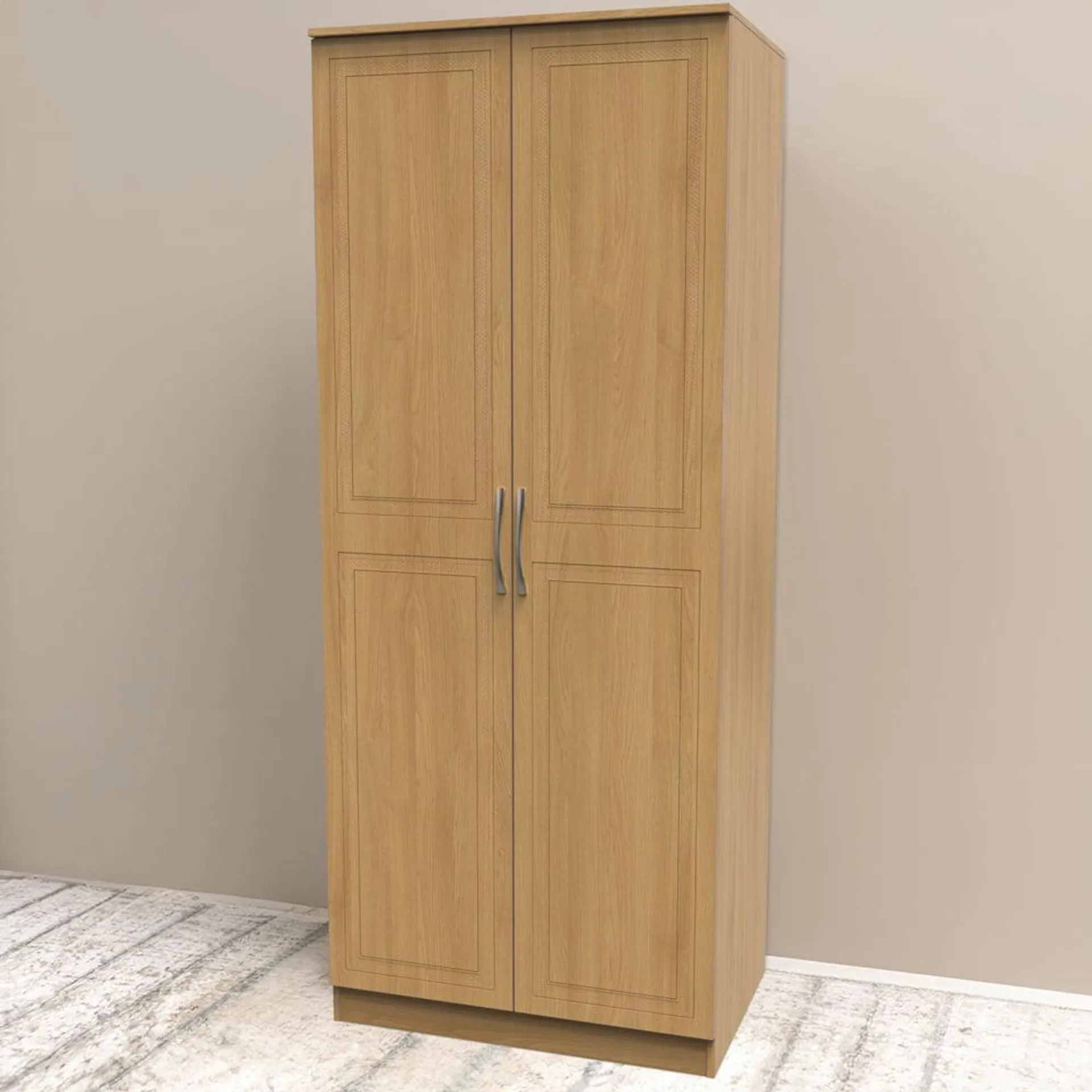 Crowndale Dorset 2 Door Modern Oak Wardrobe Ready Assembled