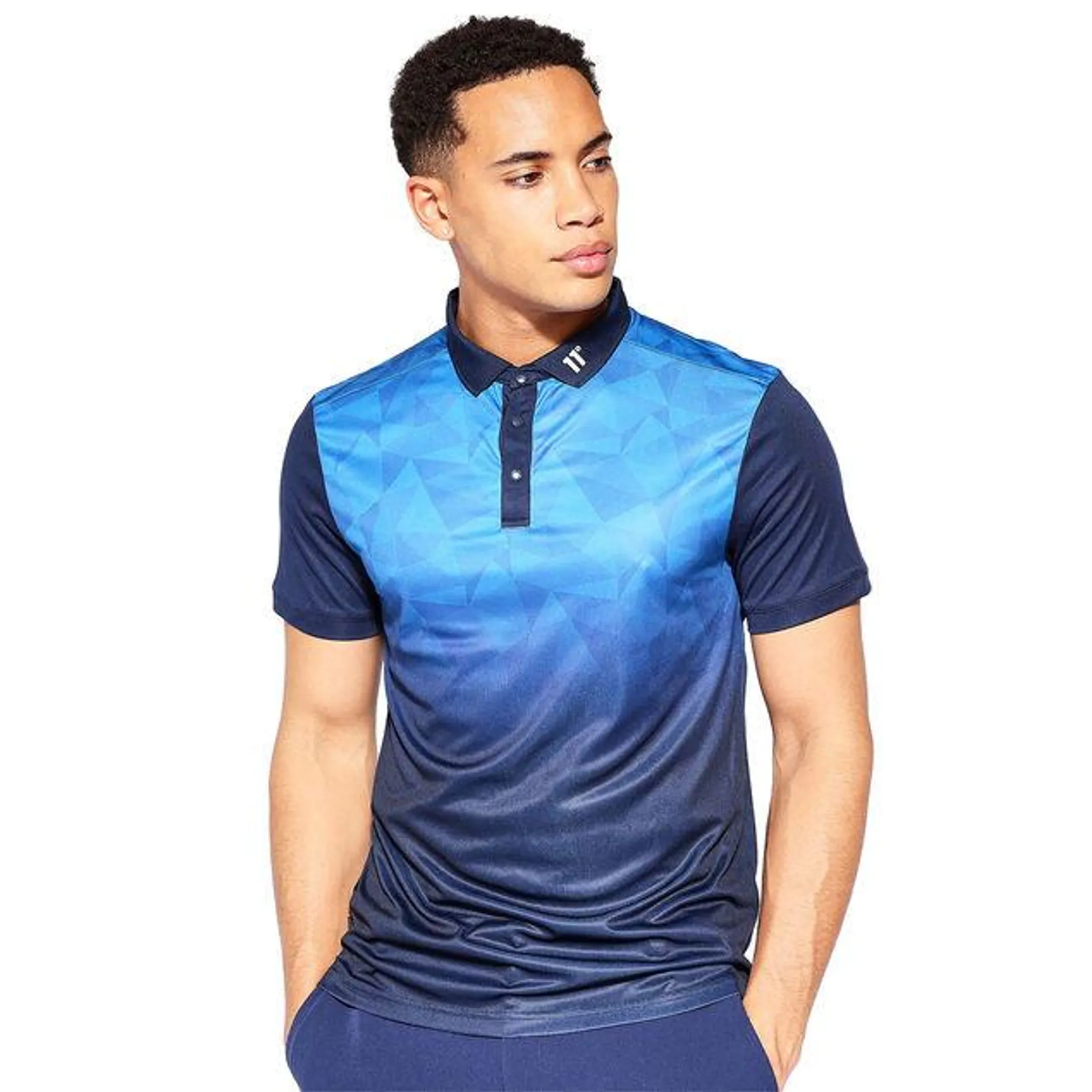 11 Degrees Men's Geo Fade Print Golf Polo Shirt