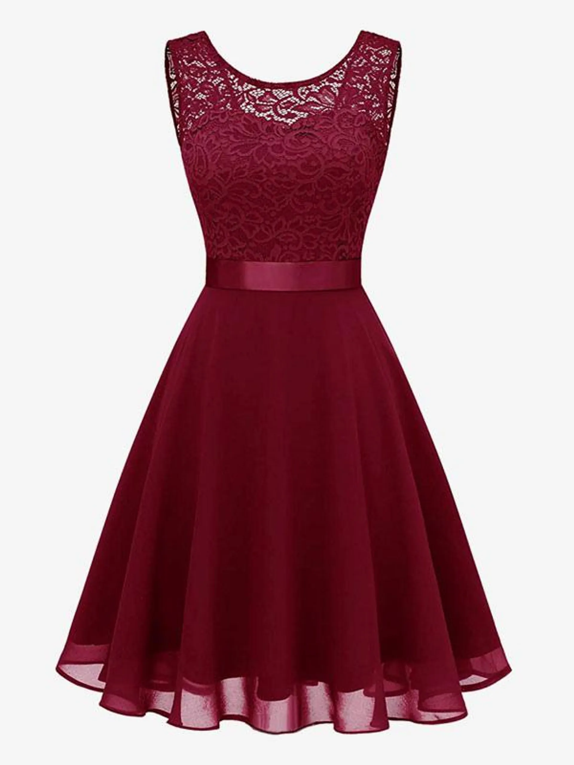 Vintage Dress 1950s Audrey Hepburn Style Jewel Neck Bows Layered Sleeveless Medium Pink Rockabilly Dress
