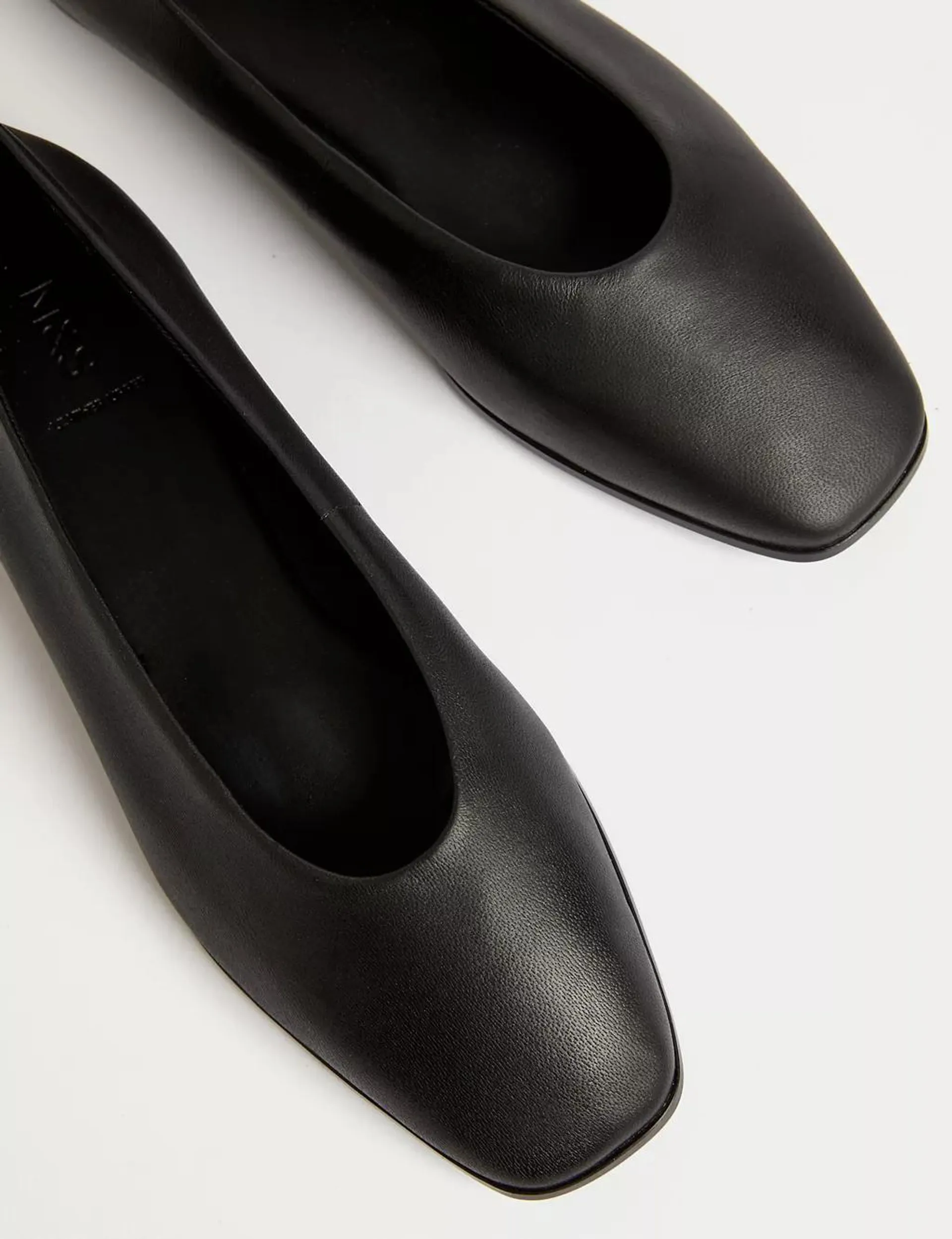 Leather Square Toe Ballet Pumps