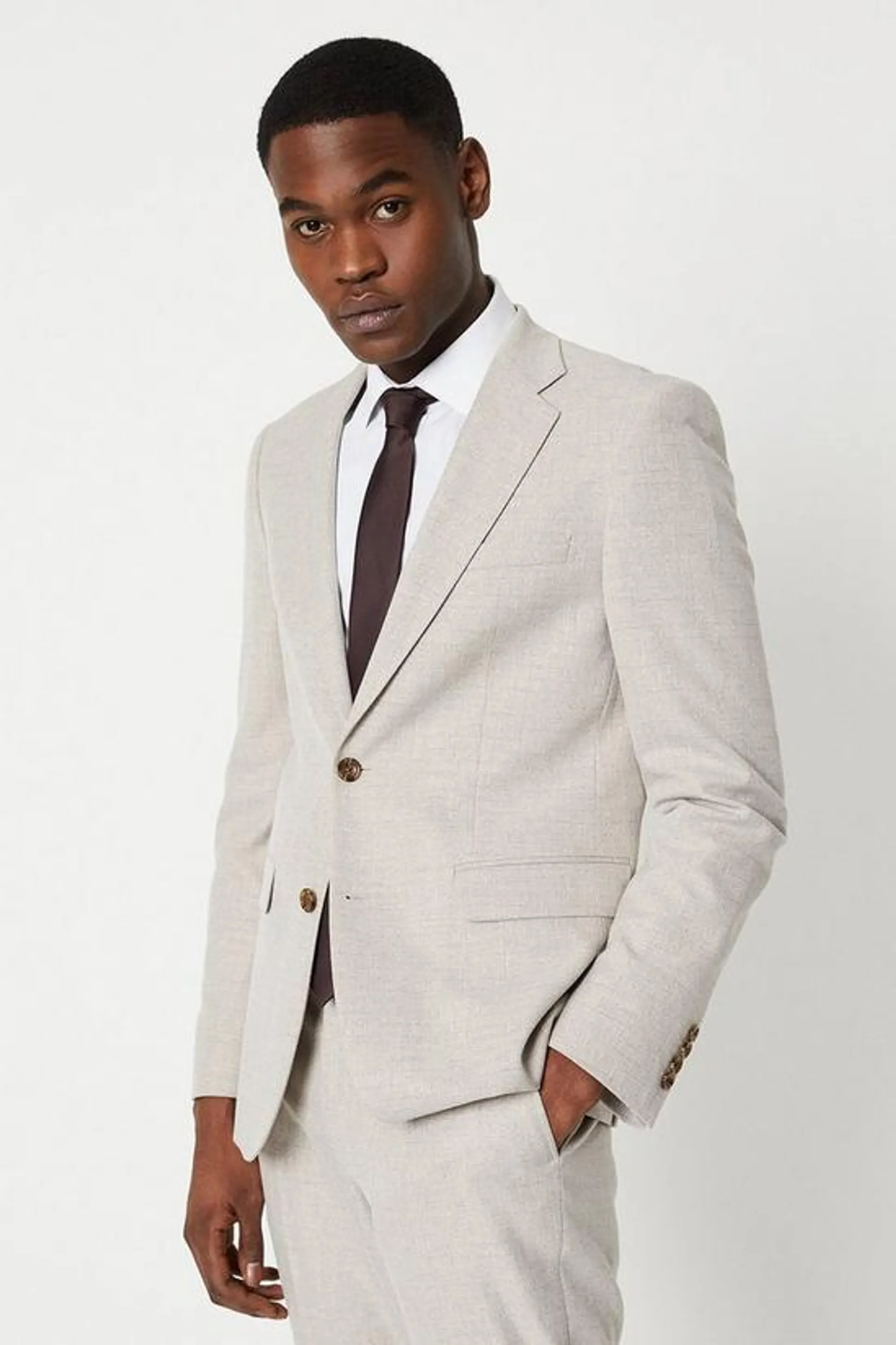 Slim Fit Semi Plain Suit Jacket