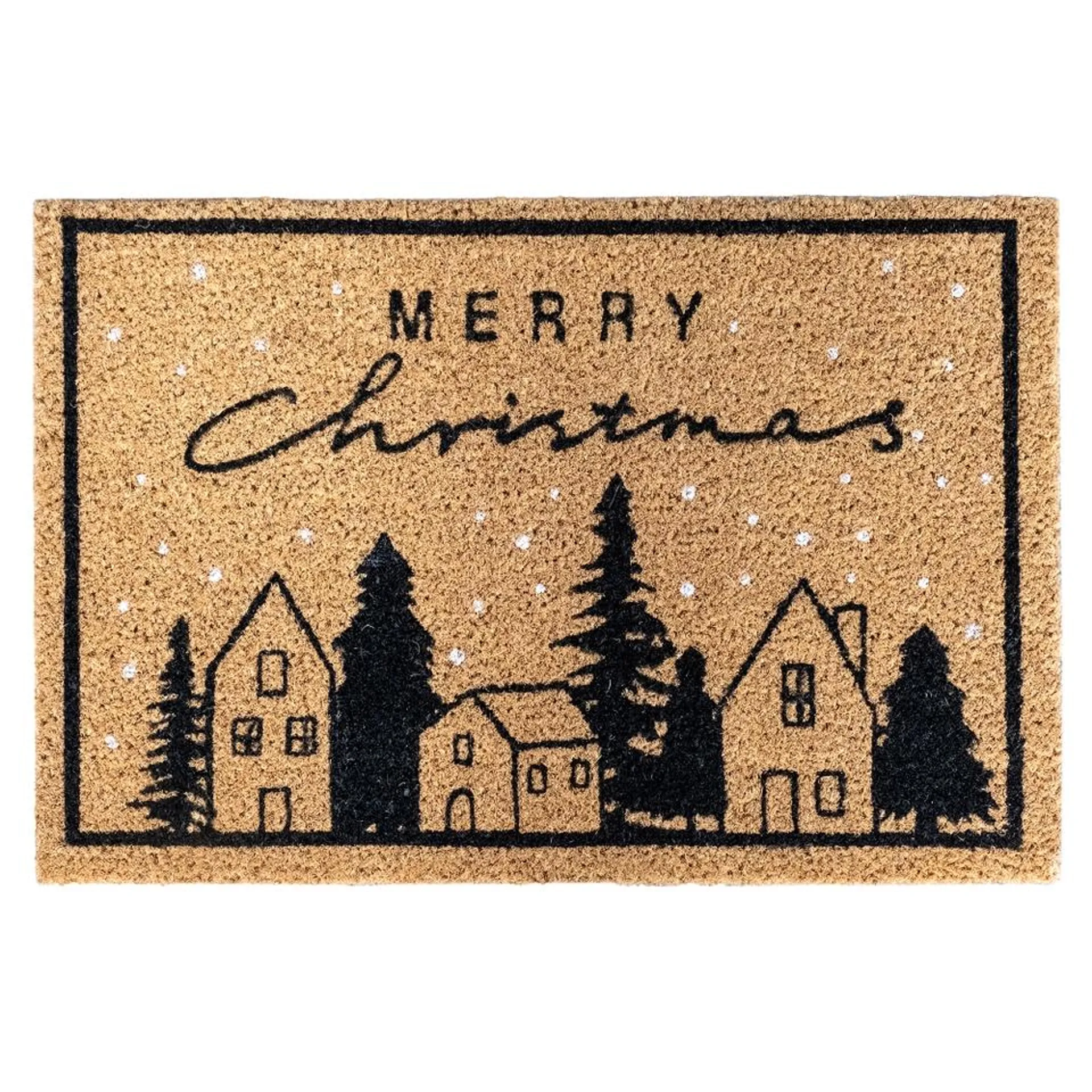 Christmas Village PVC Backed Coir Doormat - 40 x 60cm