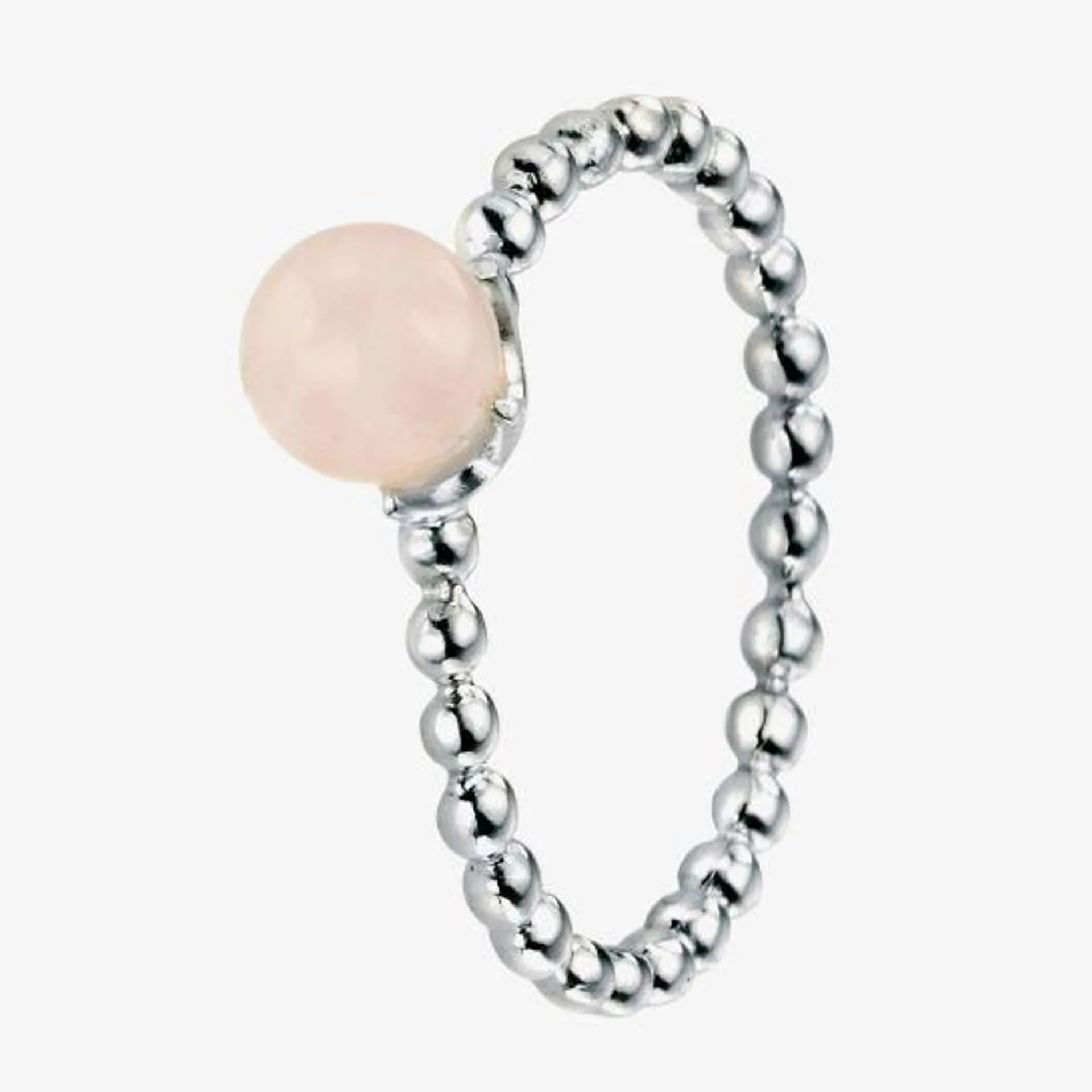 Silver Rose Quartz Ball Ring R3449P