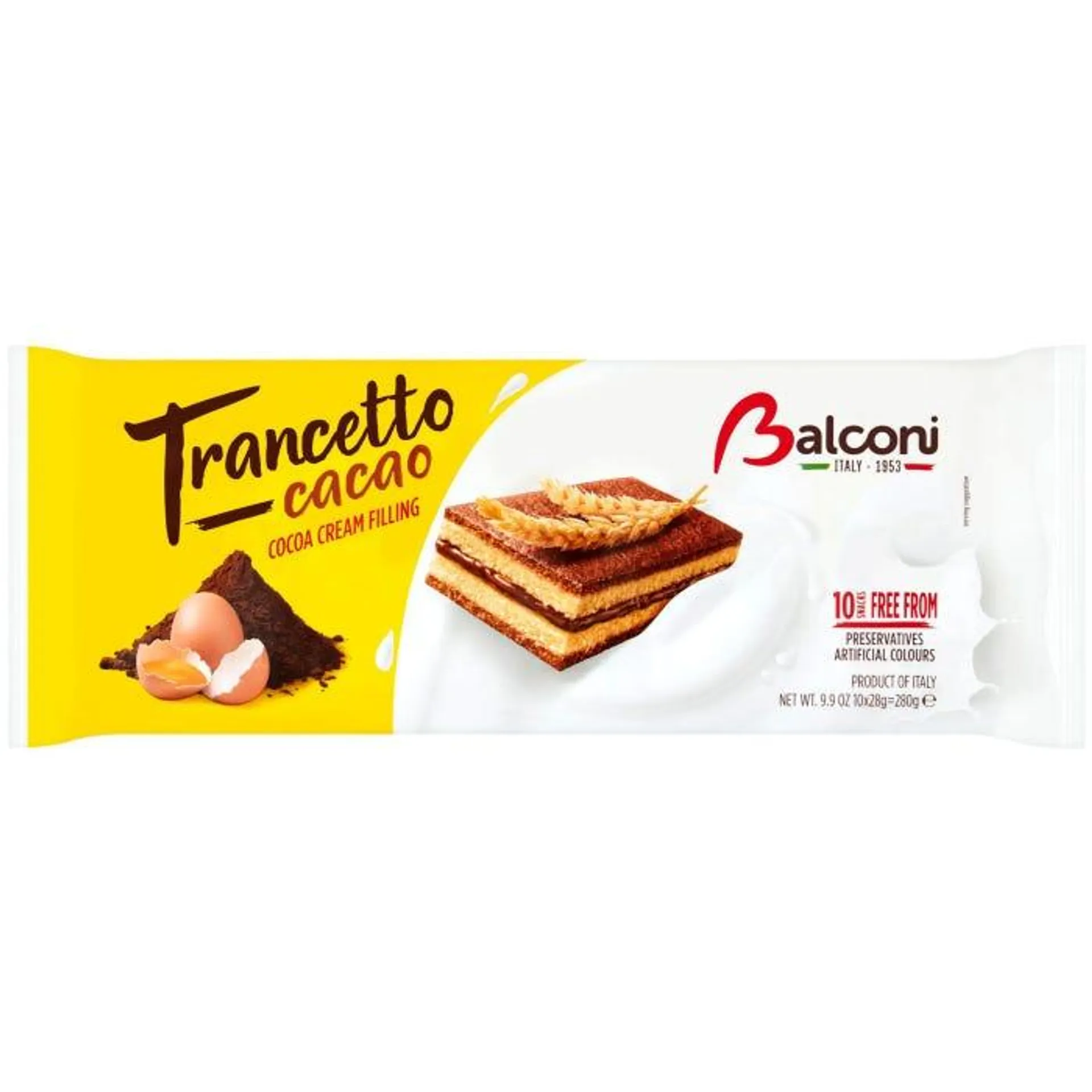 Balconi Trancetto Chocolate, 28g (Pack of 10)