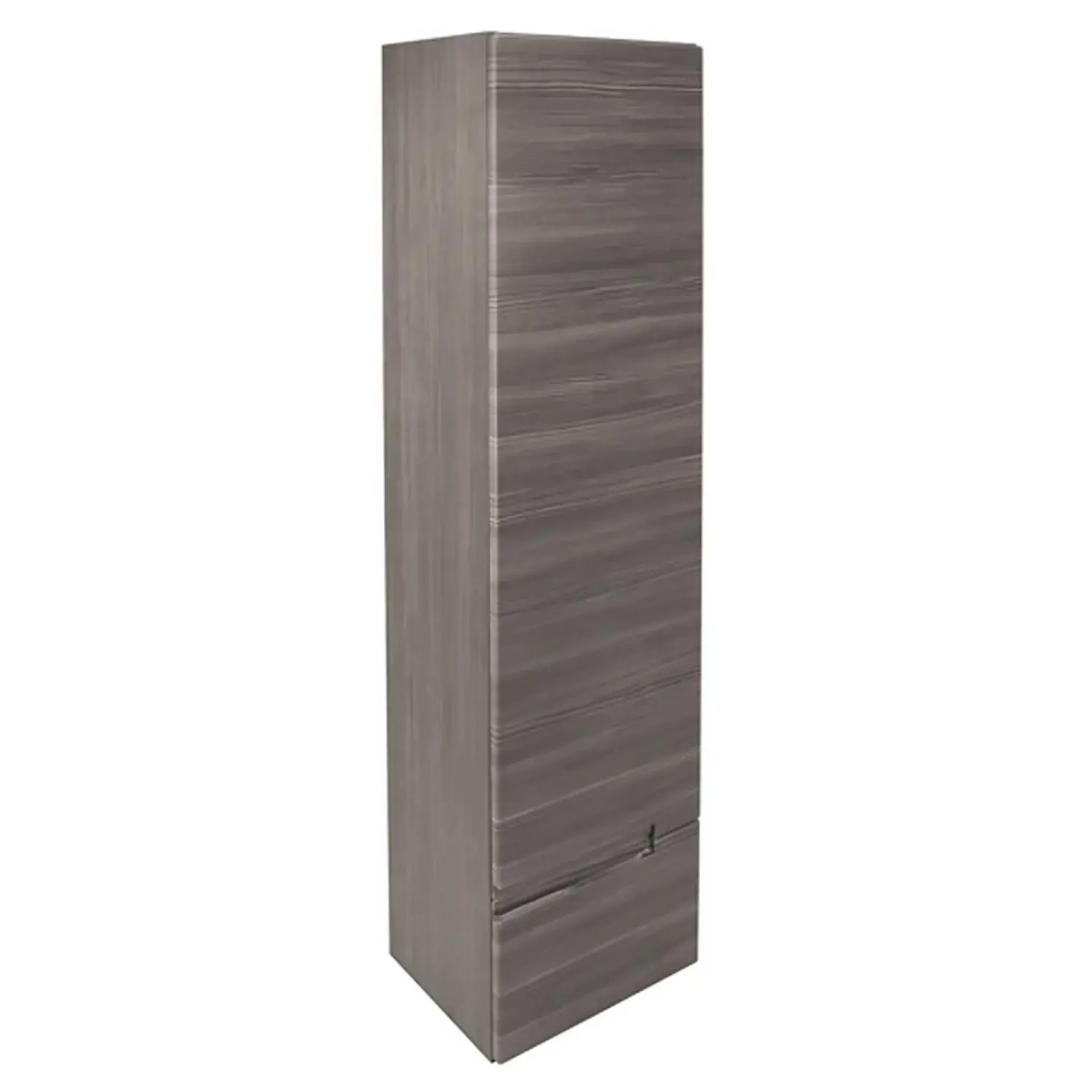 Vermont Tall Wall Hung Storage Unit - Right Hand - Grey Avola