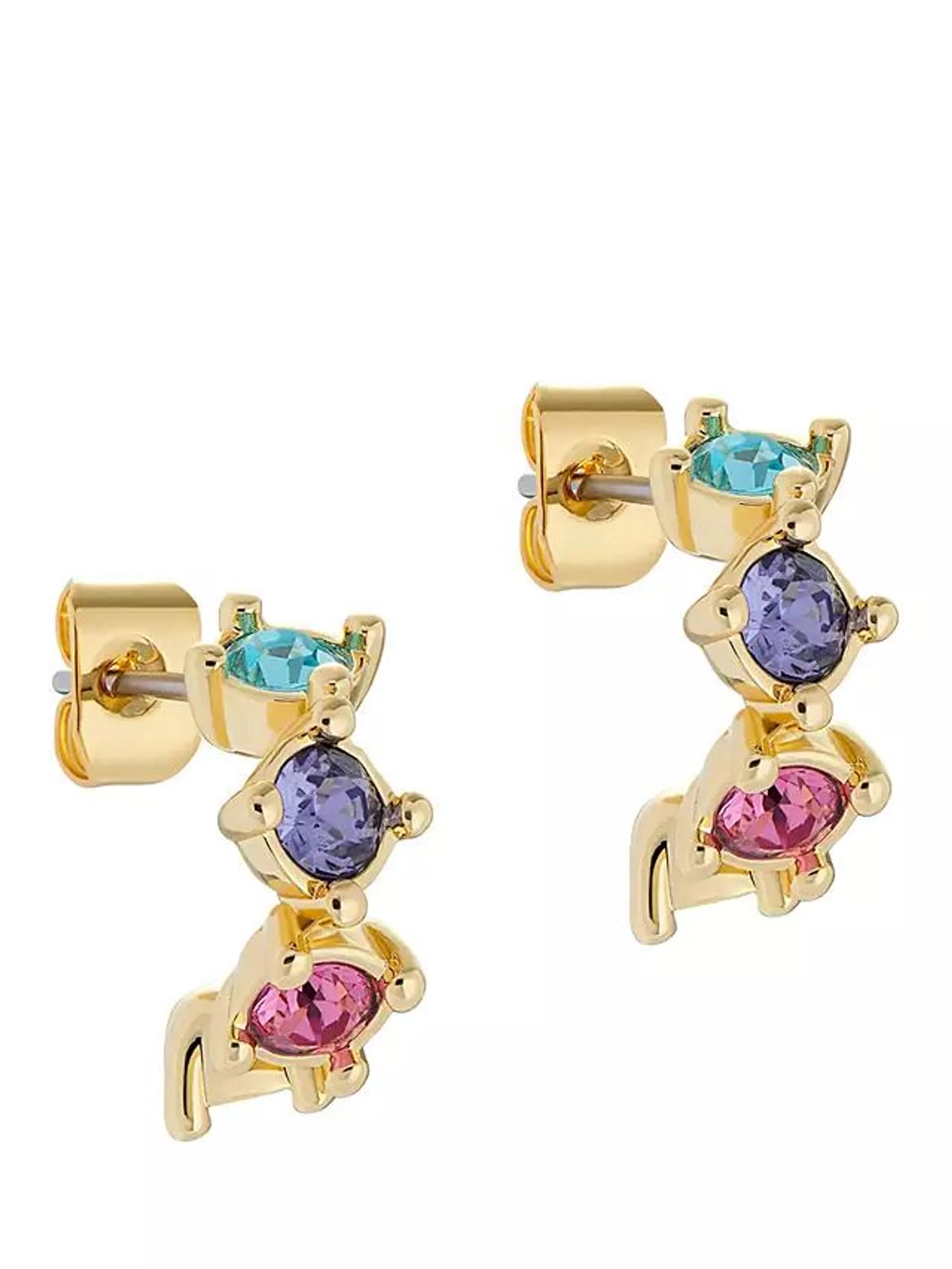 Ted Baker Crestia Rainbow Crystal Hoop Earrings, Gold/Multi