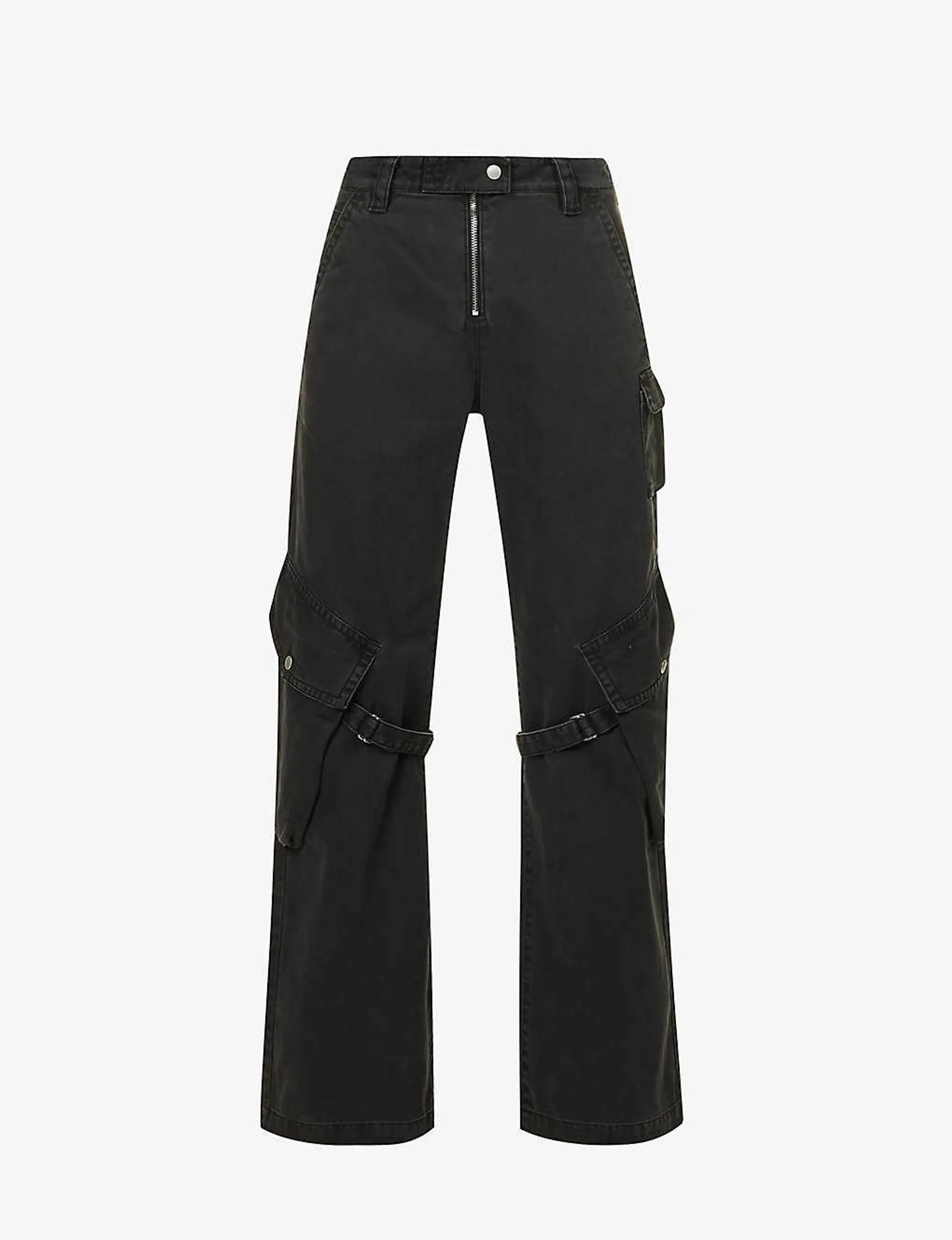 ACNE STUDIOS Potina faded-wash wide-leg mid-rise cotton trousers