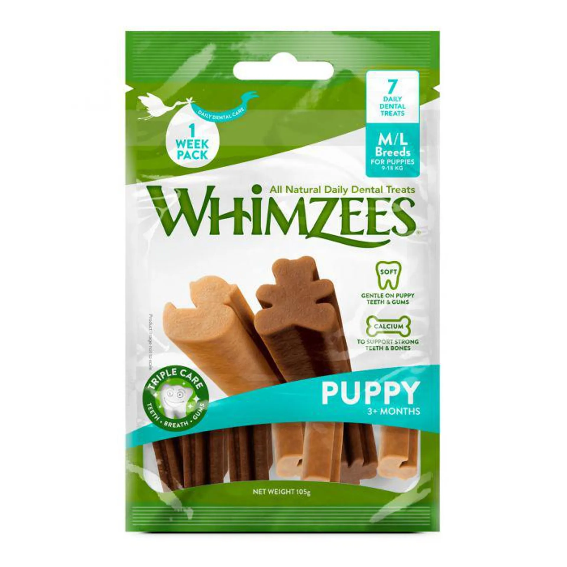 Whimzees Puppy Dental Chews Medium/Large - 7 pack
