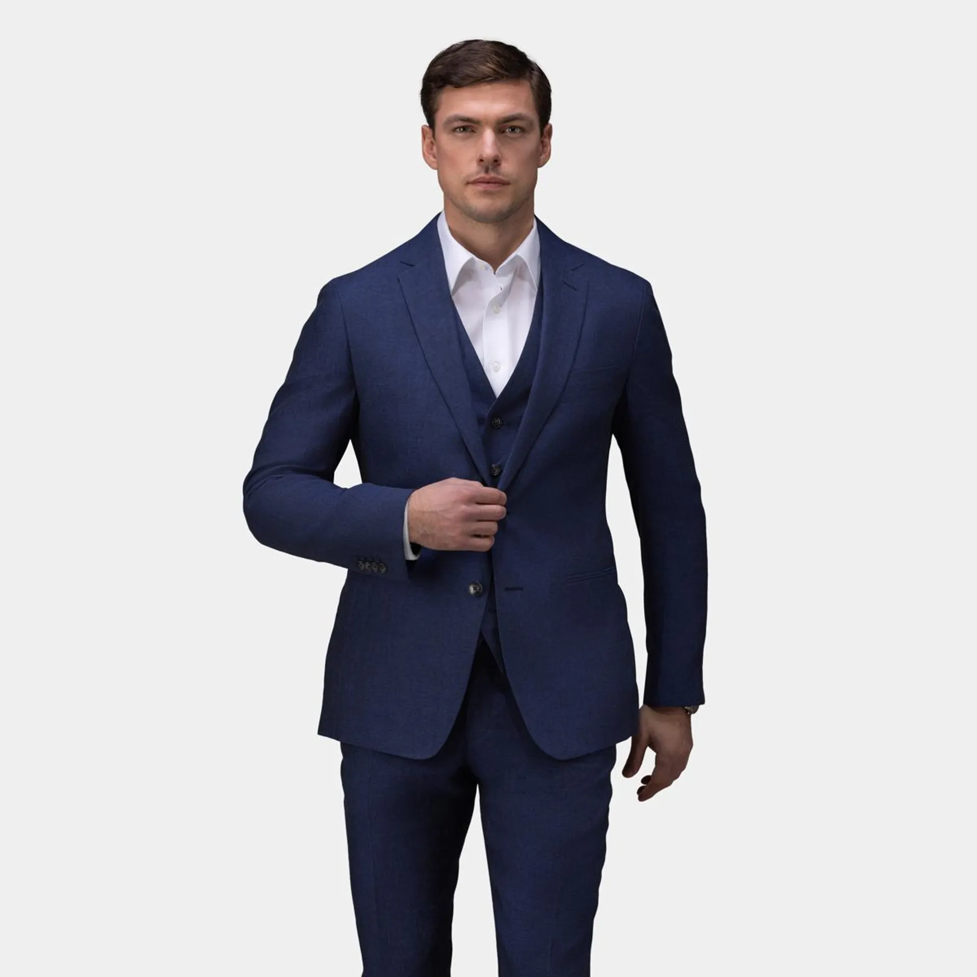 Navy three-piece suit