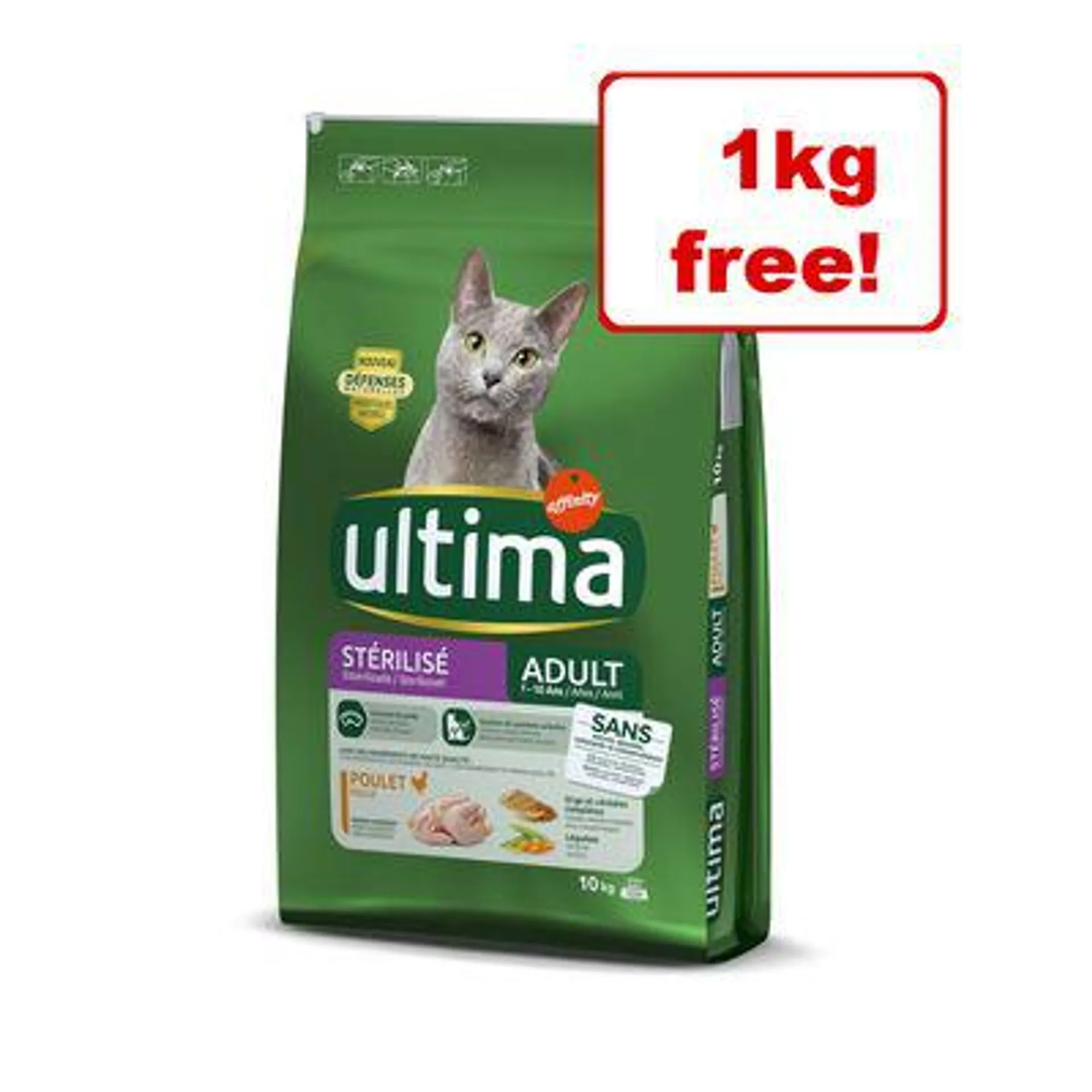 7.5/10kg Affinity Ultima Dry Cat Food - 1kg Free!*