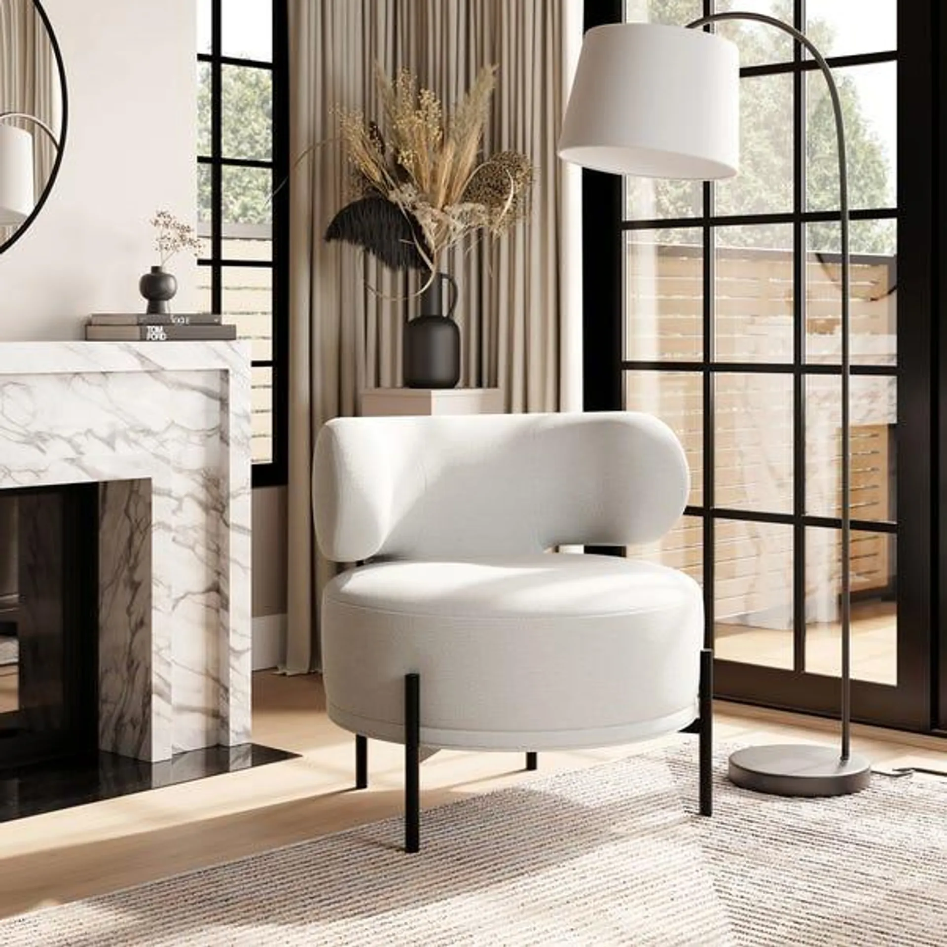 Eden Chenille Round Accent Chair