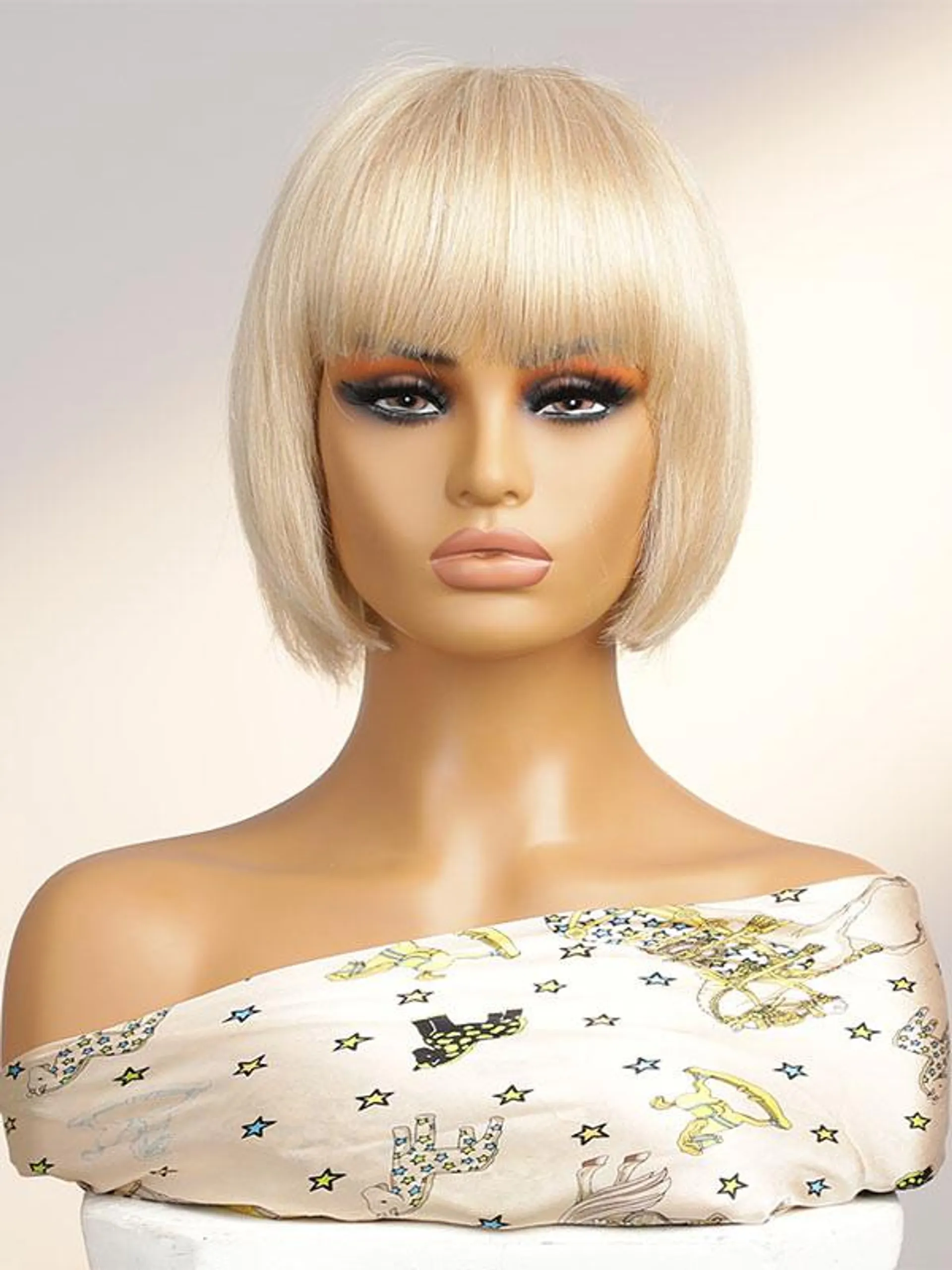 Synthetic Wigs Gold Bobs Mixed-hair Tousled Short Wig For Women