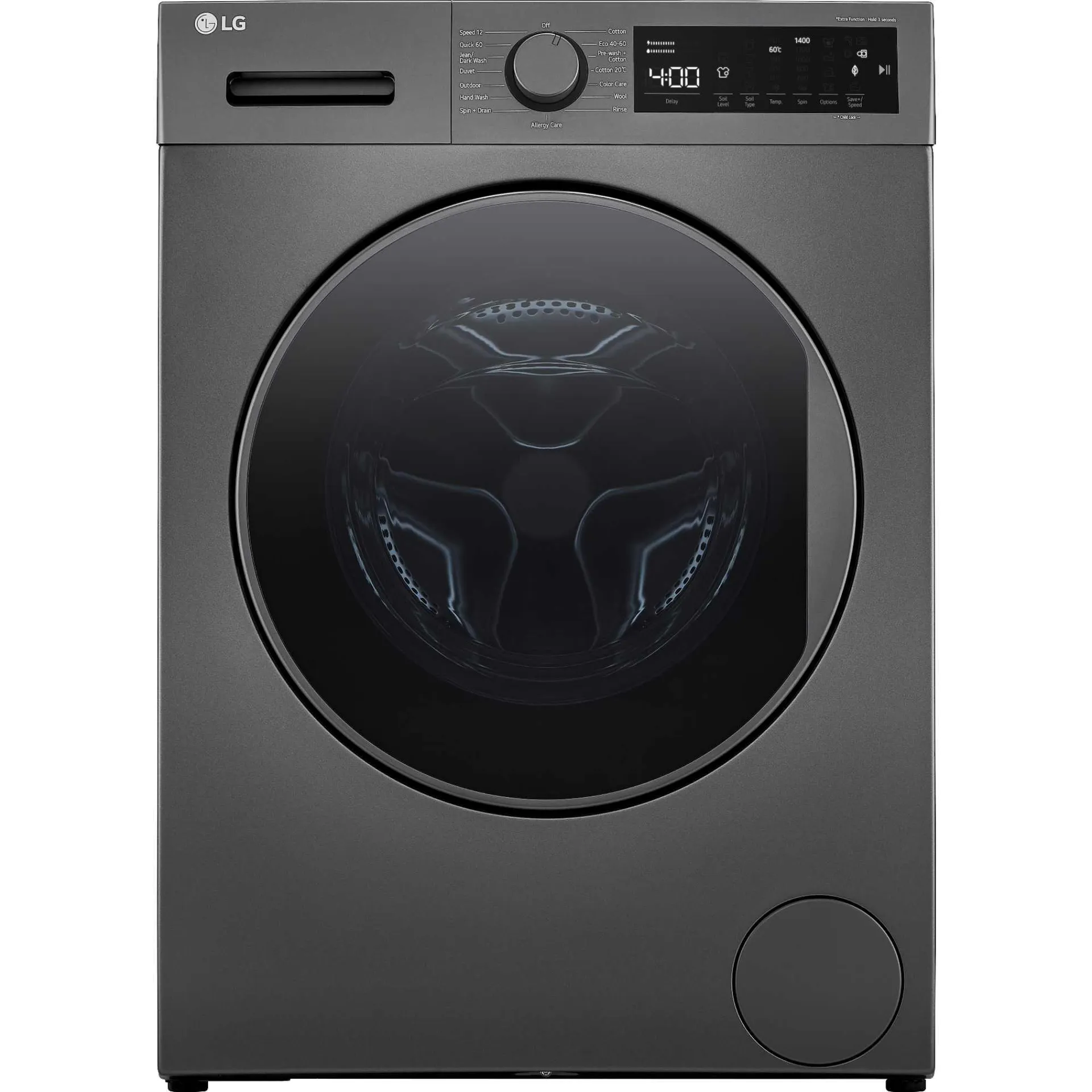 LG F4T209SSE 9KG 1400rpm Washing Machine - Dark Silver