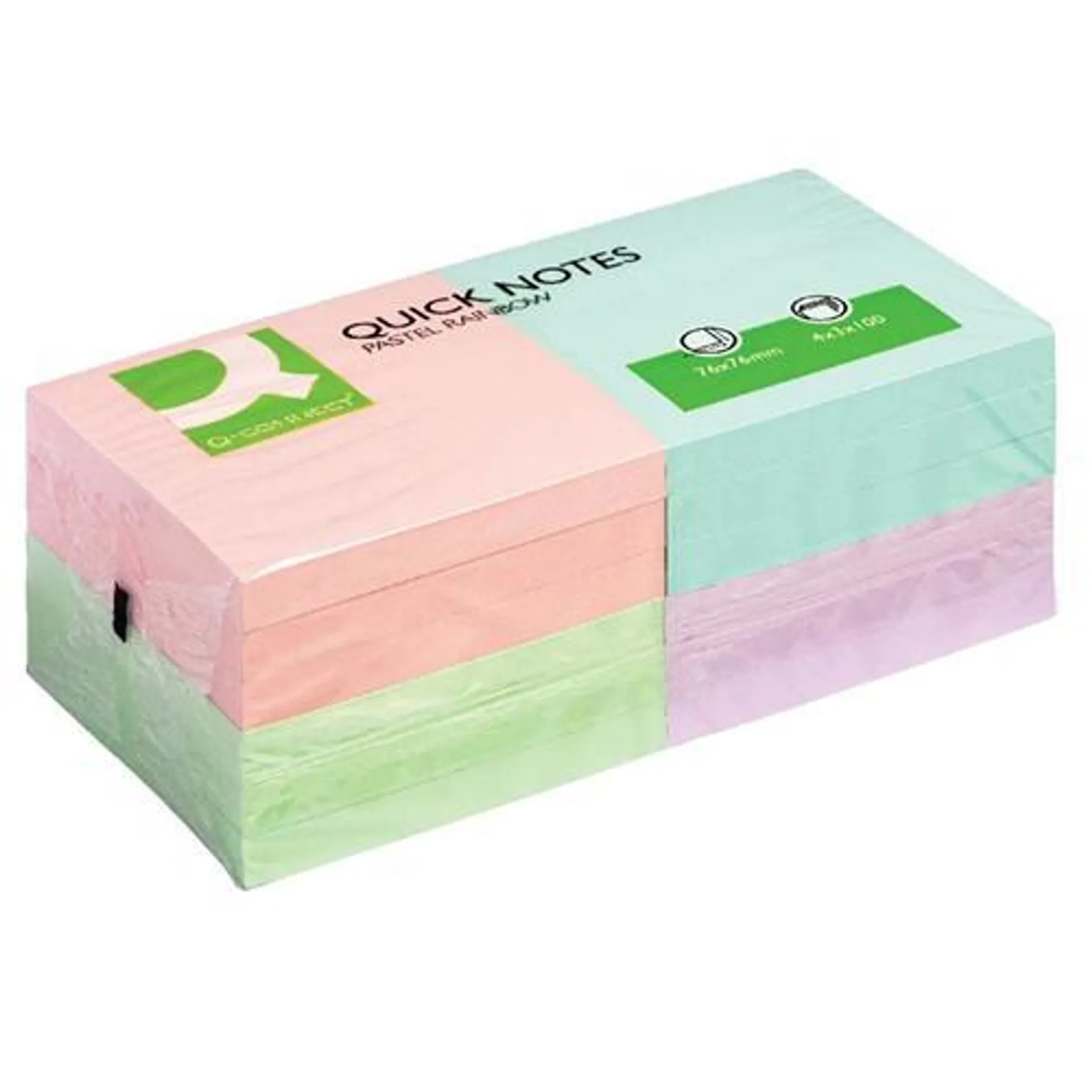 Q-Connect Quick Notes 76x76mm Pastel (Pack of 12) KF10509