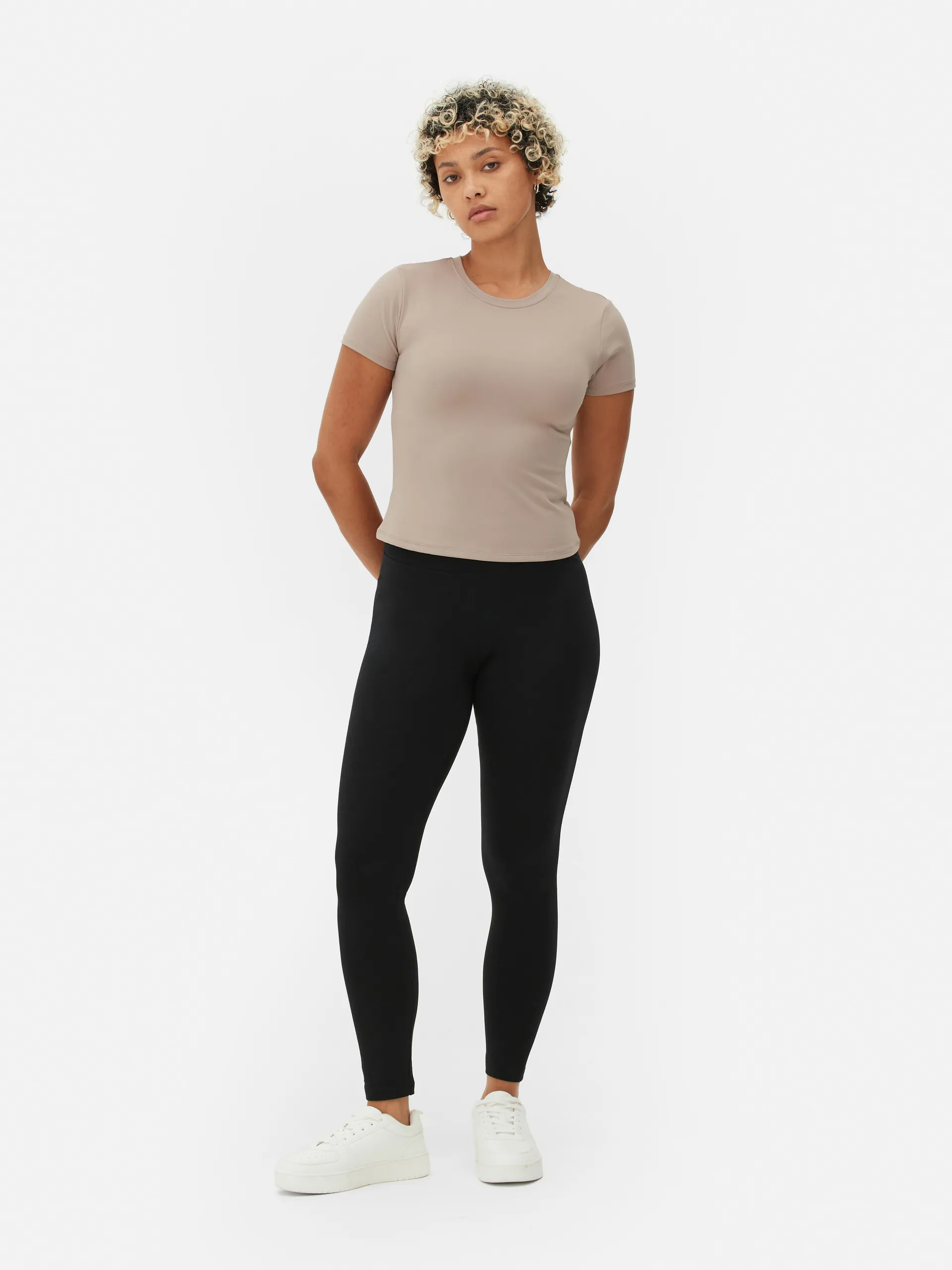 Jersey-Leggings mit hohem Bund