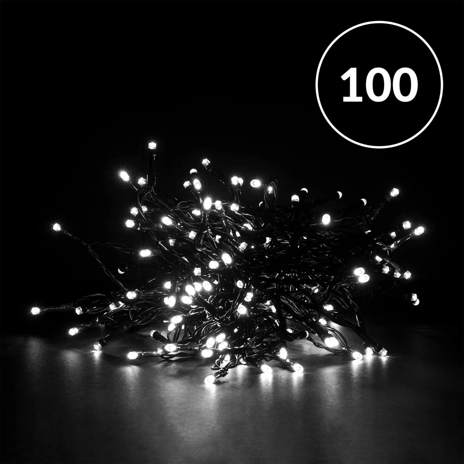 Christmas Sparkle Indoor and Outdoor Chaser Lights x 100 White LEDs - Mains Operated