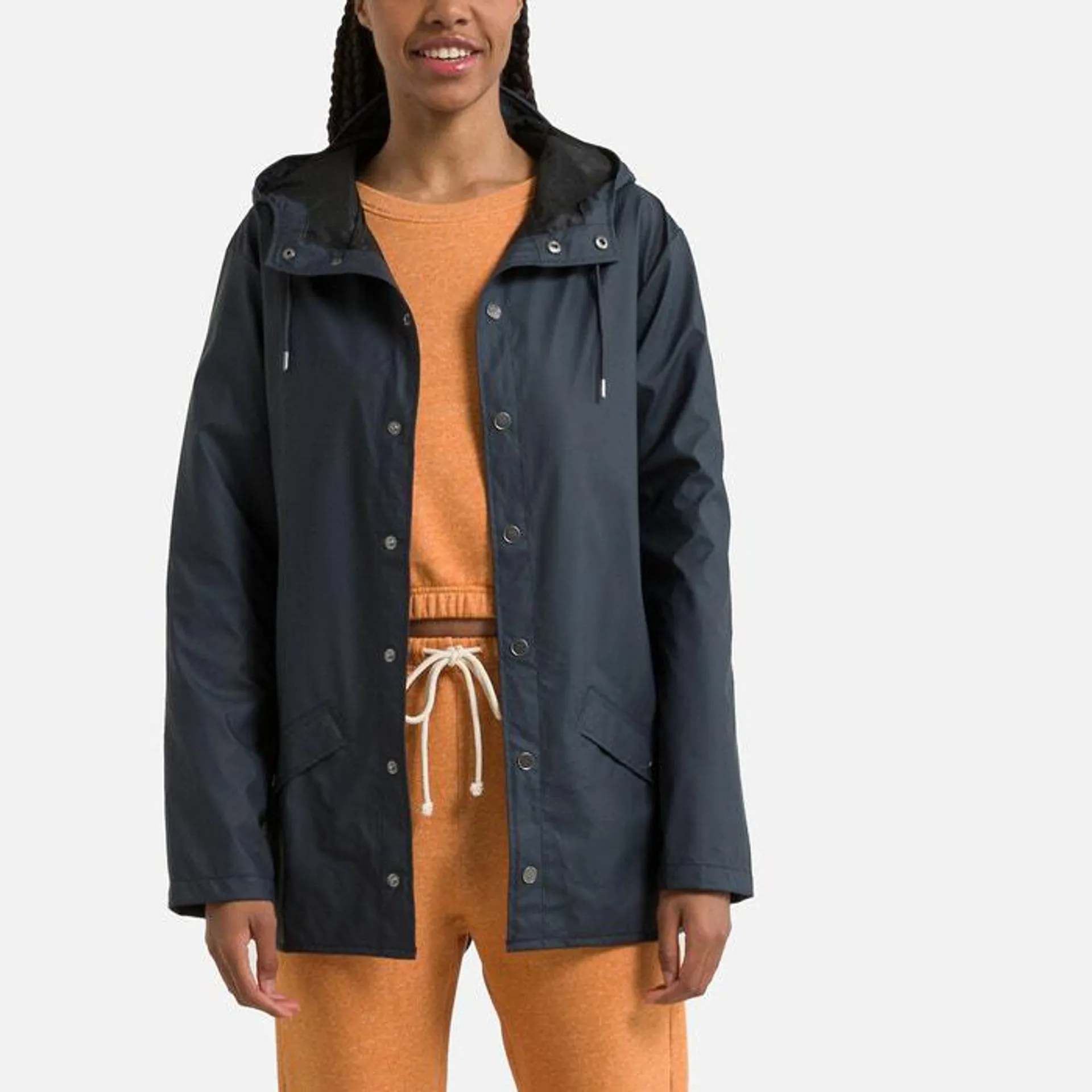 Unisex Hooded Windbreaker, Mid-Length