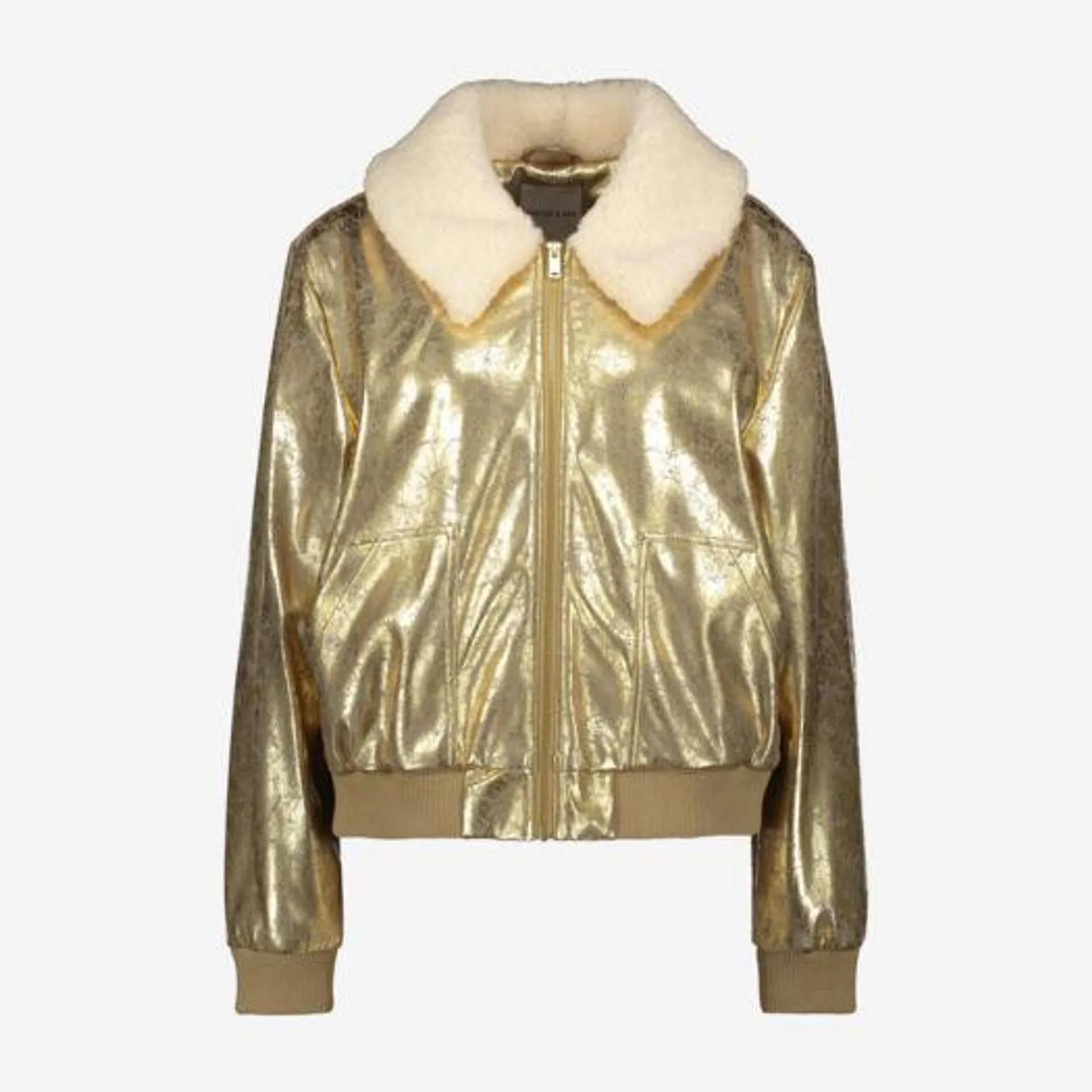 Gold Tone Metallic Bomber Jacket