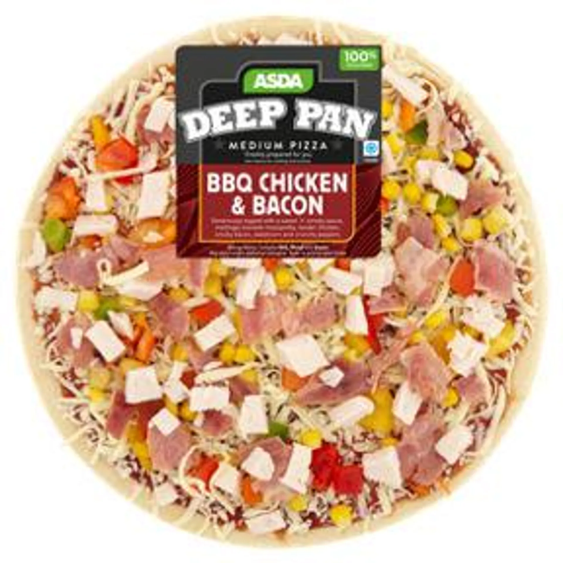 ASDA Medium Deep Pan BBQ Chicken & Bacon (Typically 534g)