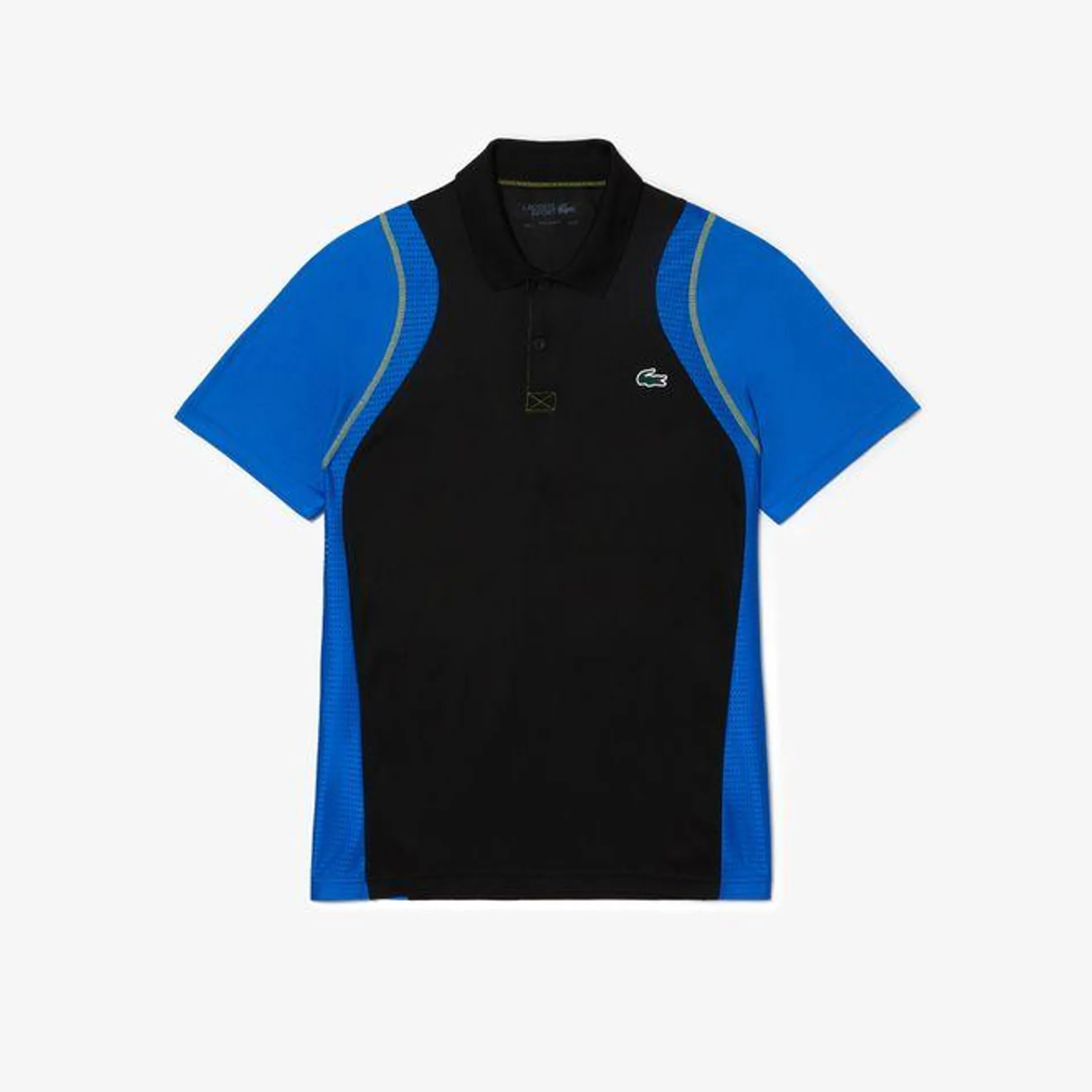 Lacoste Tennis Recycled Polyester Polo Shirt in black blue