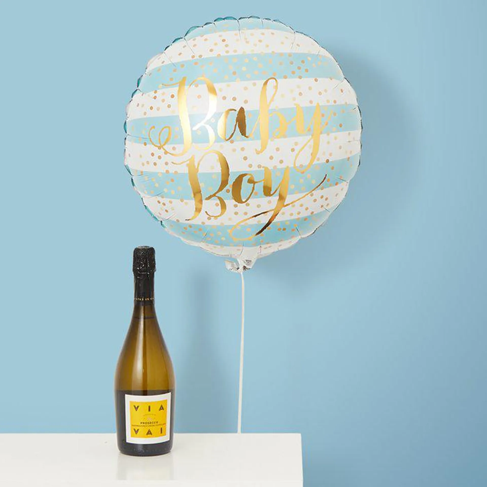 Baby Boy Balloon & Prosecco Gift Set