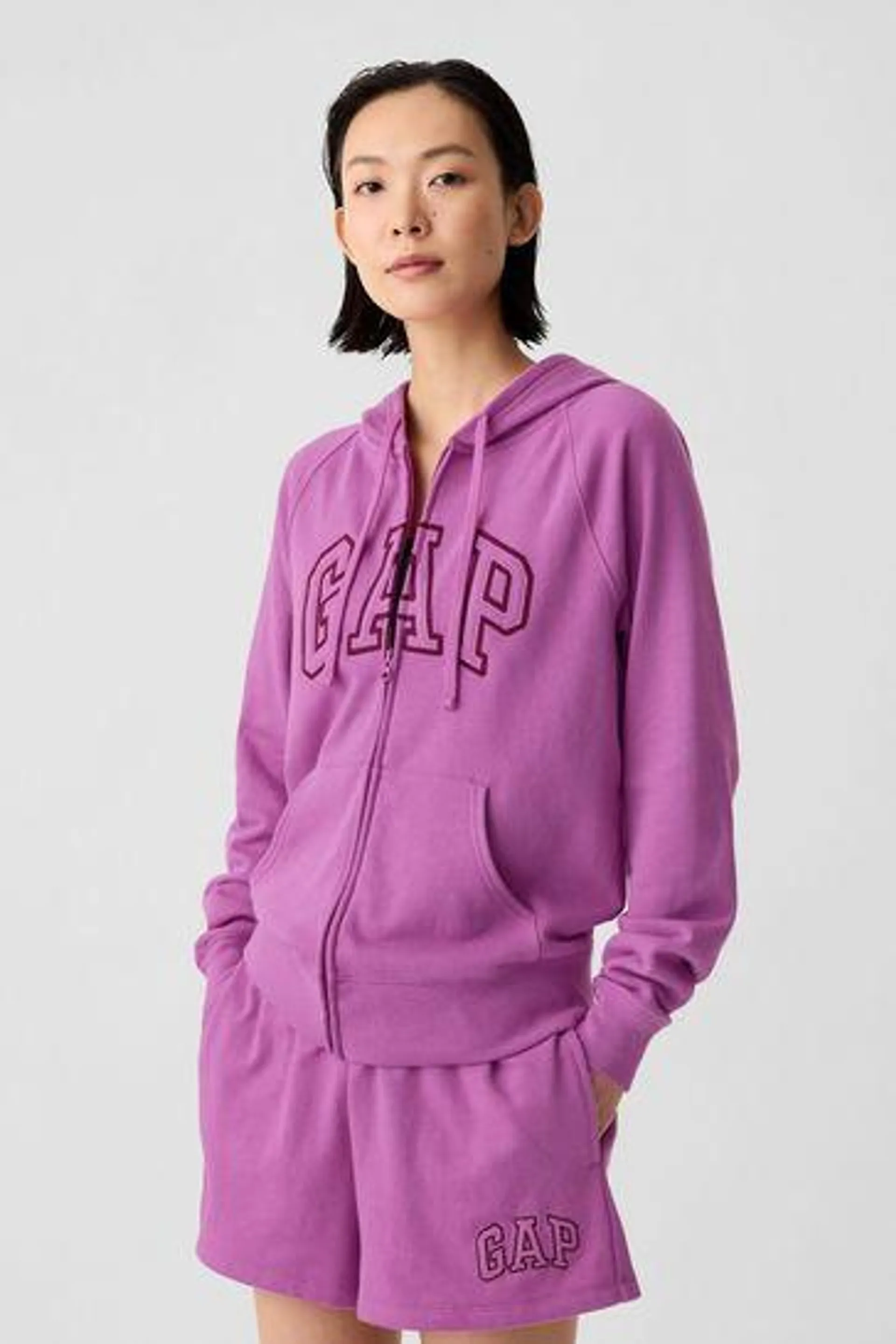 Relaxed Logo Zip Hoodie