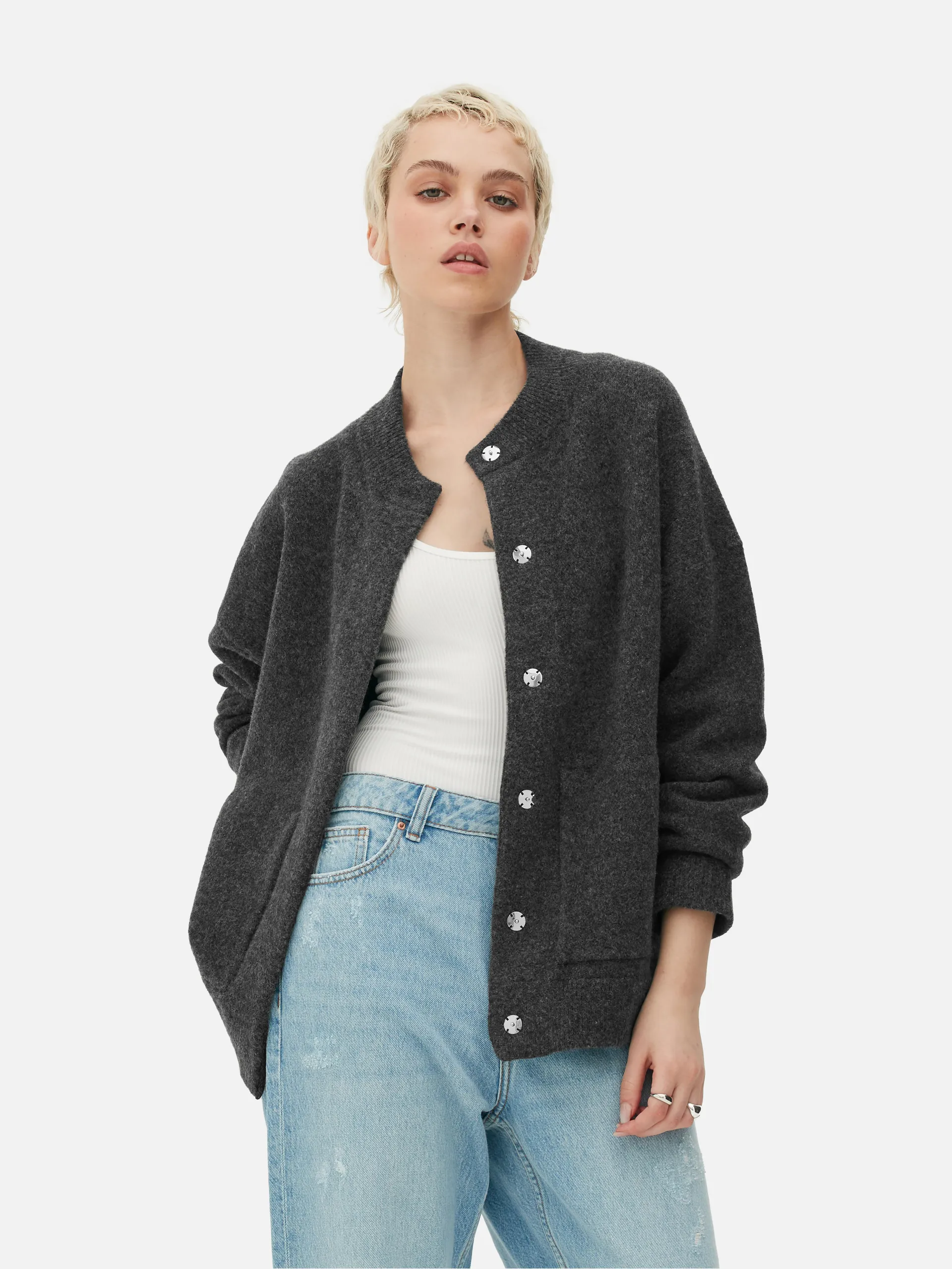 Bomber oversize lavorato a maglia