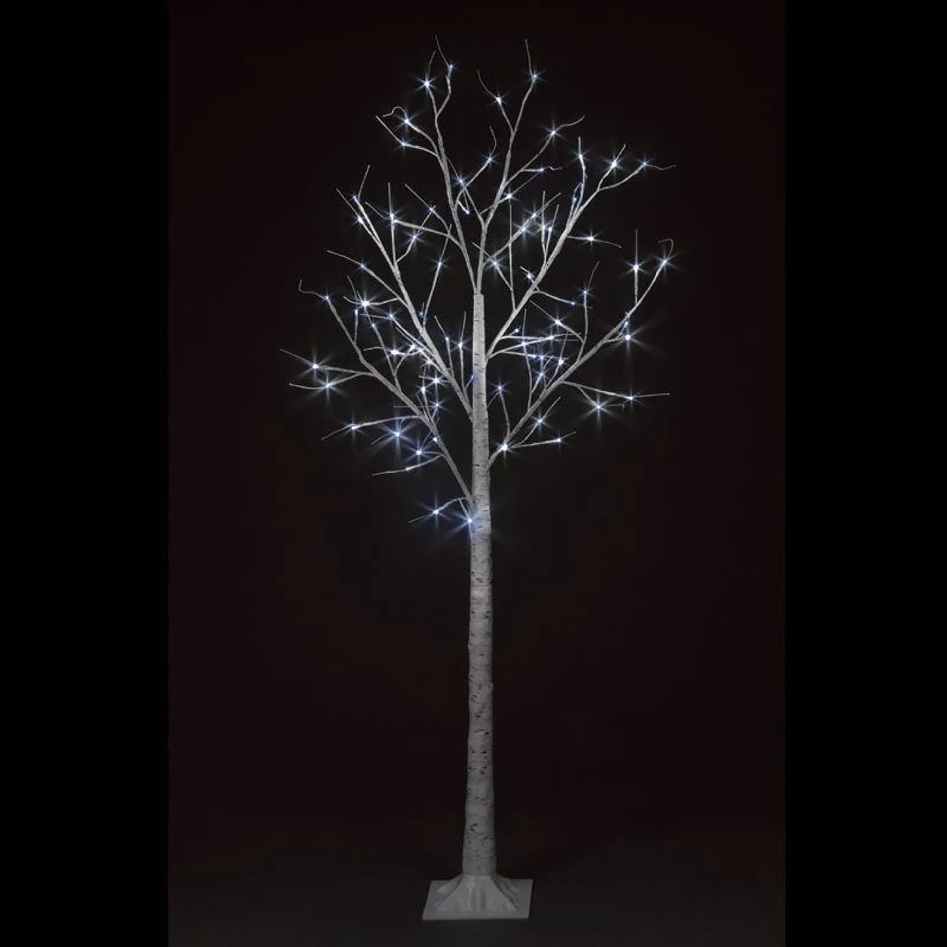 Birch Tree with Ice white LEDs with 25% Flashing LEDs