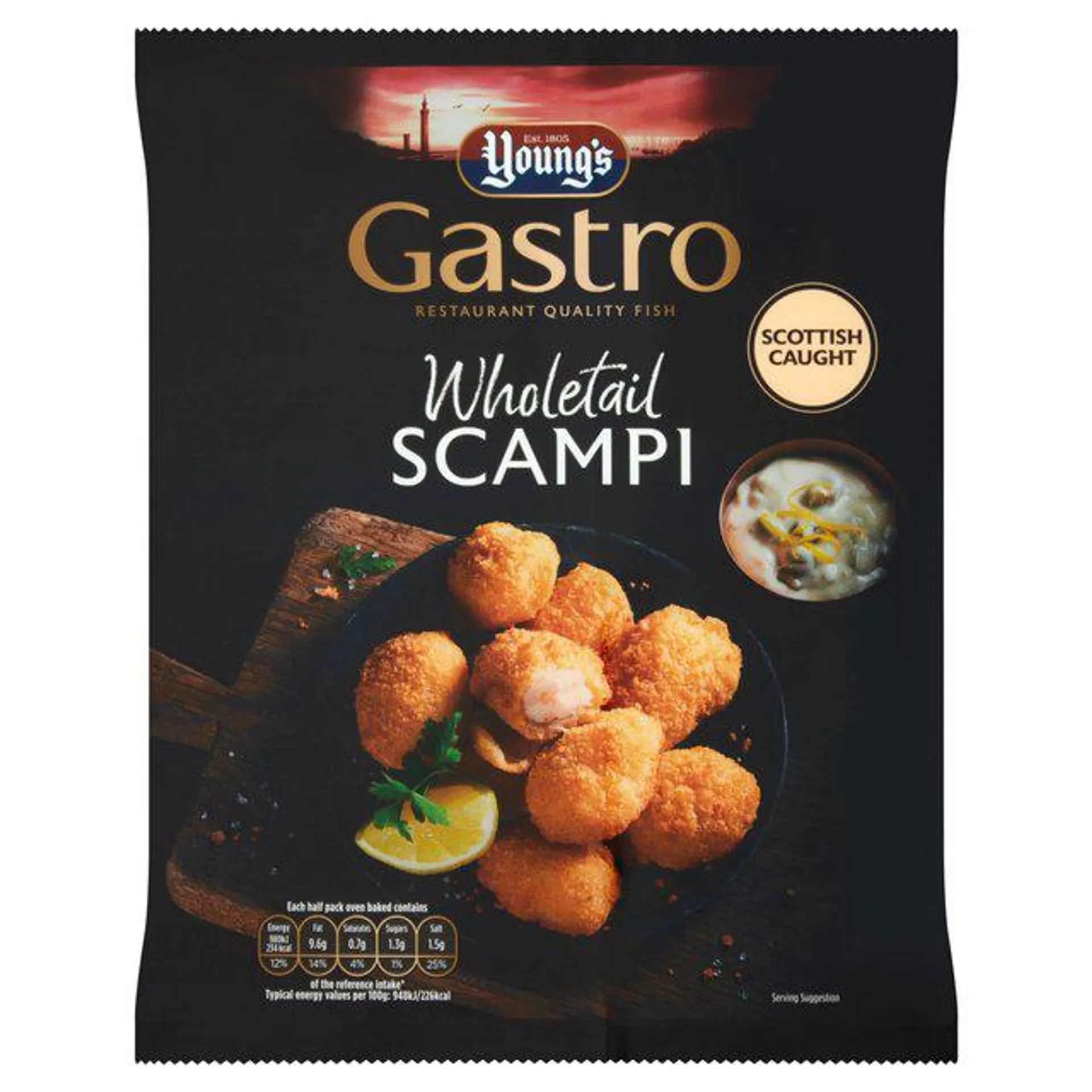 Young's Gastro Wholetail Scampi Frozen 220g