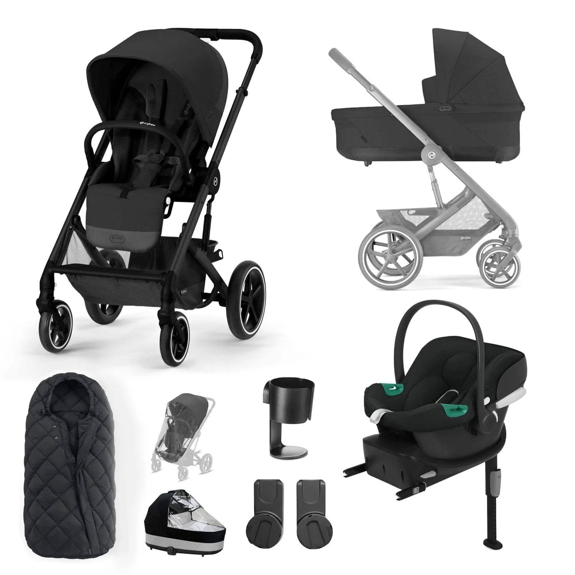 Cybex Balios S Lux Comfort Bundle in Black/Moon Black